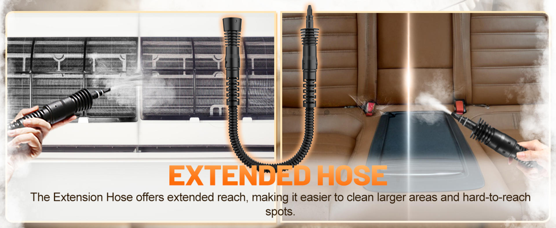 Multi-Surface Handheld Pressurized Steam Cleaner with 11 Accessories, 15.2OZ Portable Steamer detail 5