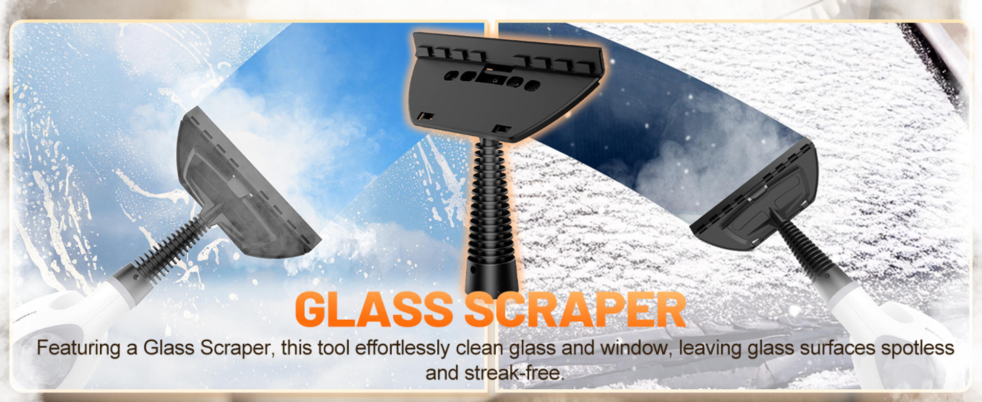Multi-Surface Handheld Pressurized Steam Cleaner with 11 Accessories, 15.2OZ Portable Steamer detail 7
