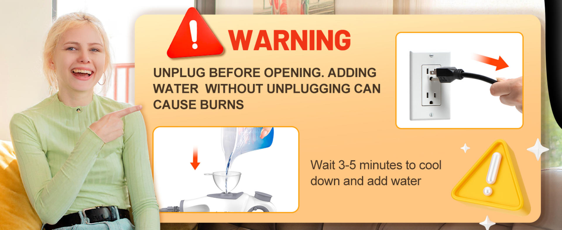 Multi-Surface Handheld Pressurized Steam Cleaner with 11 Accessories, 15.2OZ Portable Steamer detail 12