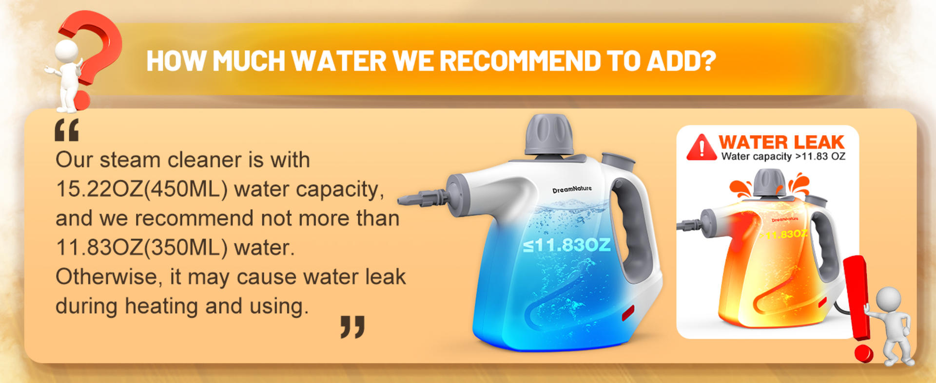 Multi-Surface Handheld Pressurized Steam Cleaner with 11 Accessories, 15.2OZ Portable Steamer detail 15