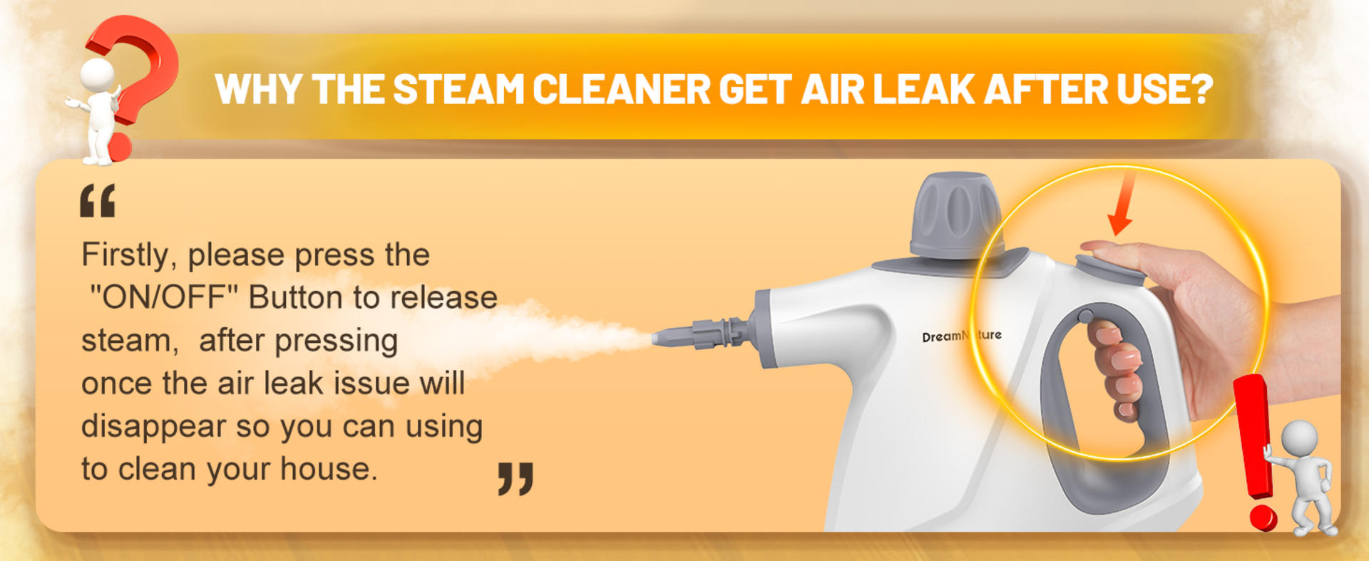 Multi-Surface Handheld Pressurized Steam Cleaner with 11 Accessories, 15.2OZ Portable Steamer detail 16