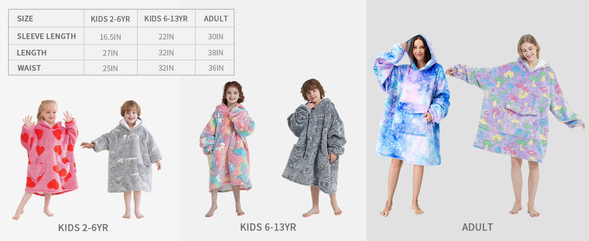 Oversized Sherpa Fleece Wearable Blanket Hoodie for Adults, Unisex One Size Fits Most detail 8