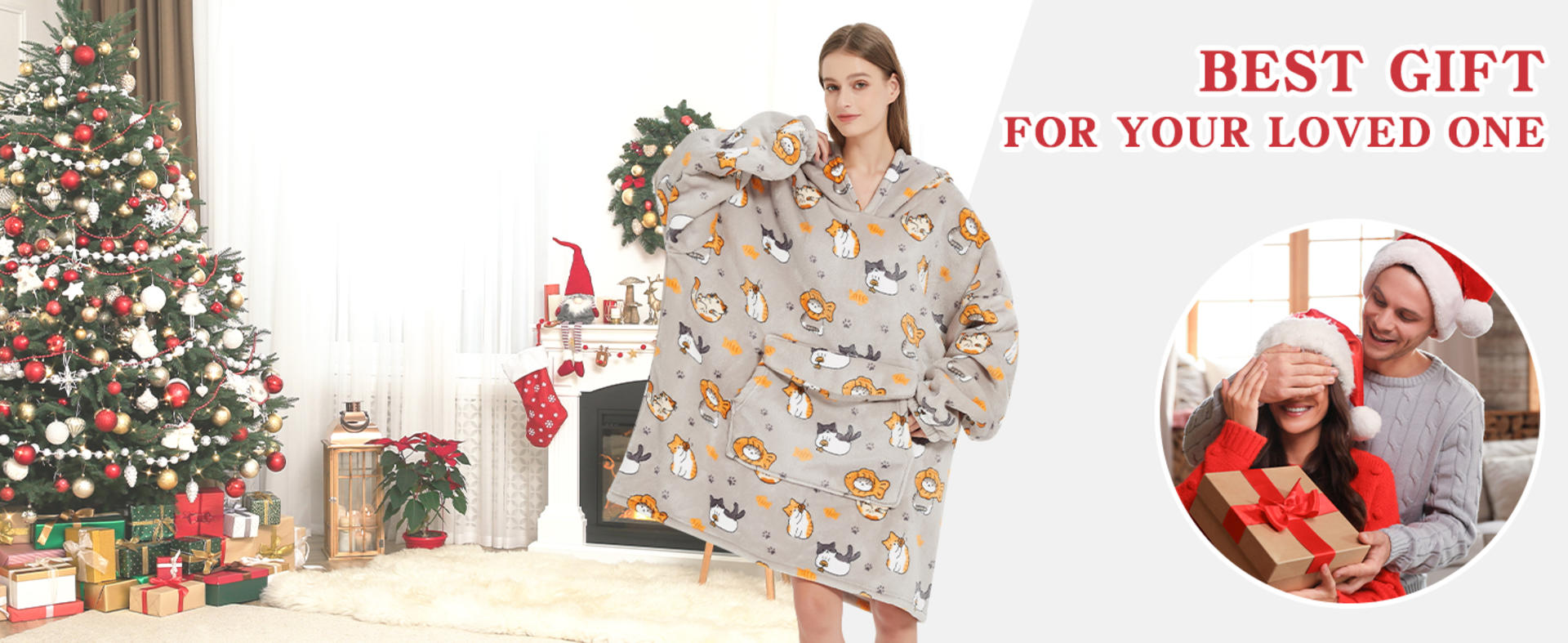 Oversized Sherpa Fleece Wearable Blanket Hoodie for Adults, Unisex One Size Fits Most detail 9