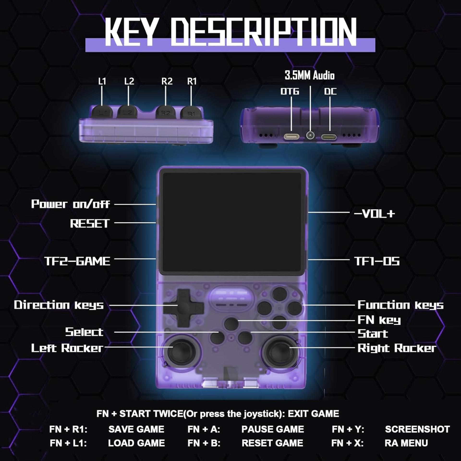 3.5 Inch IPS Retro Handheld Game Console with 30,000 Games and 10-Hour Battery Life - 4