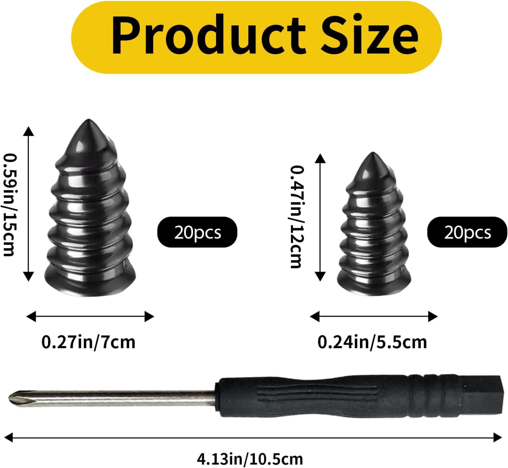 60-Piece Tire Repair Kit with 2 Sizes, Portable Vacuum Tire Repair Nails for Cars, Trucks & Motorcycles - 2