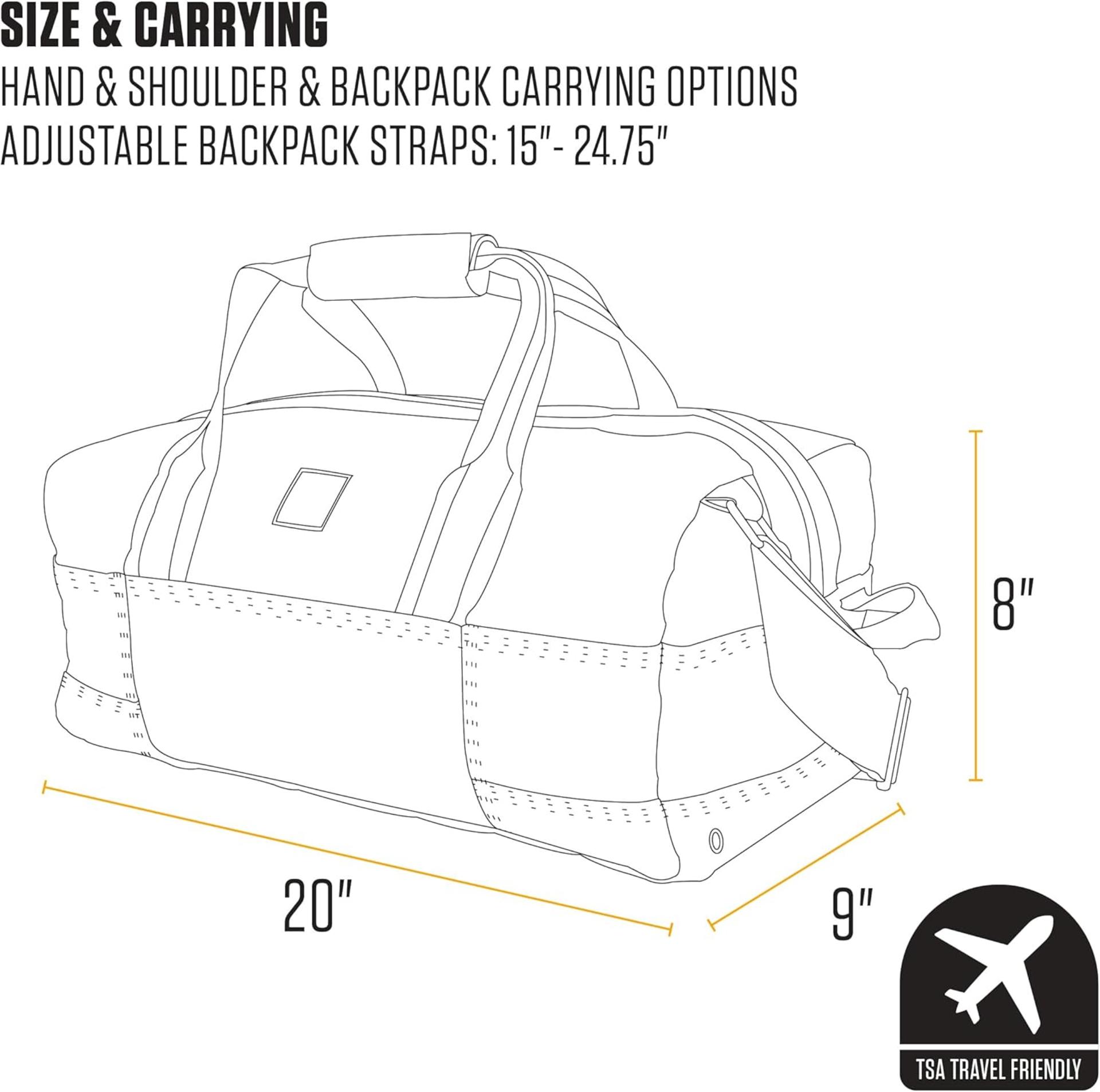 Heavy-Duty Classic Duffel Bag for Jobsite, Gym & Travel - 35L TSA-Friendly - 5