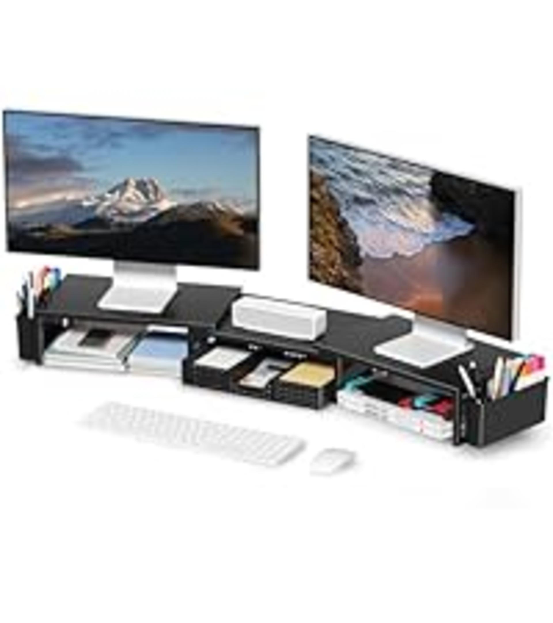 4-Tier Desktop File Organizer with Drawer & Pen Holders - Black detail 11