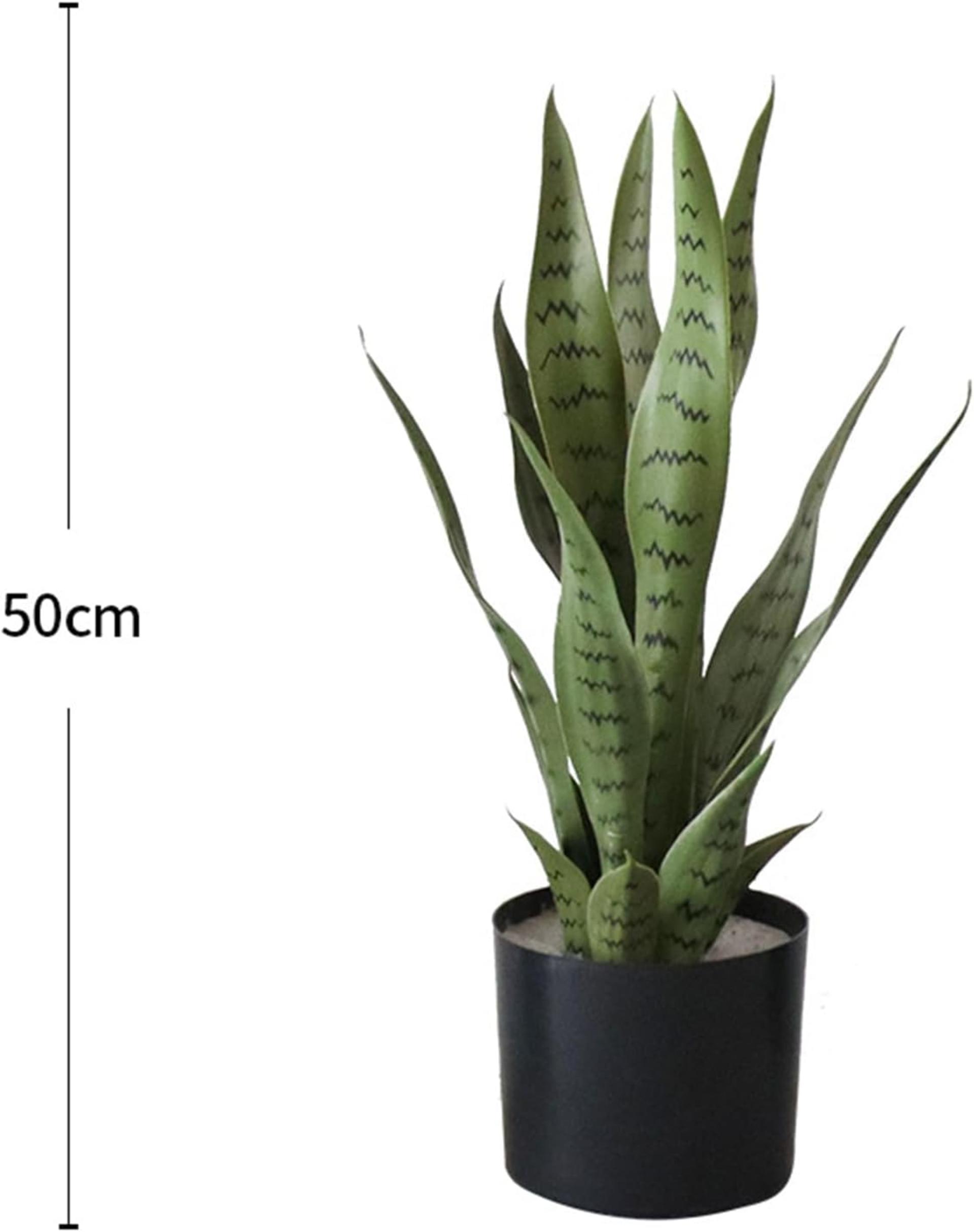 Lifelike Artificial Snake Plant in Pot - Realistic Fake Greenery for Home, Office & Garden Decor - 2