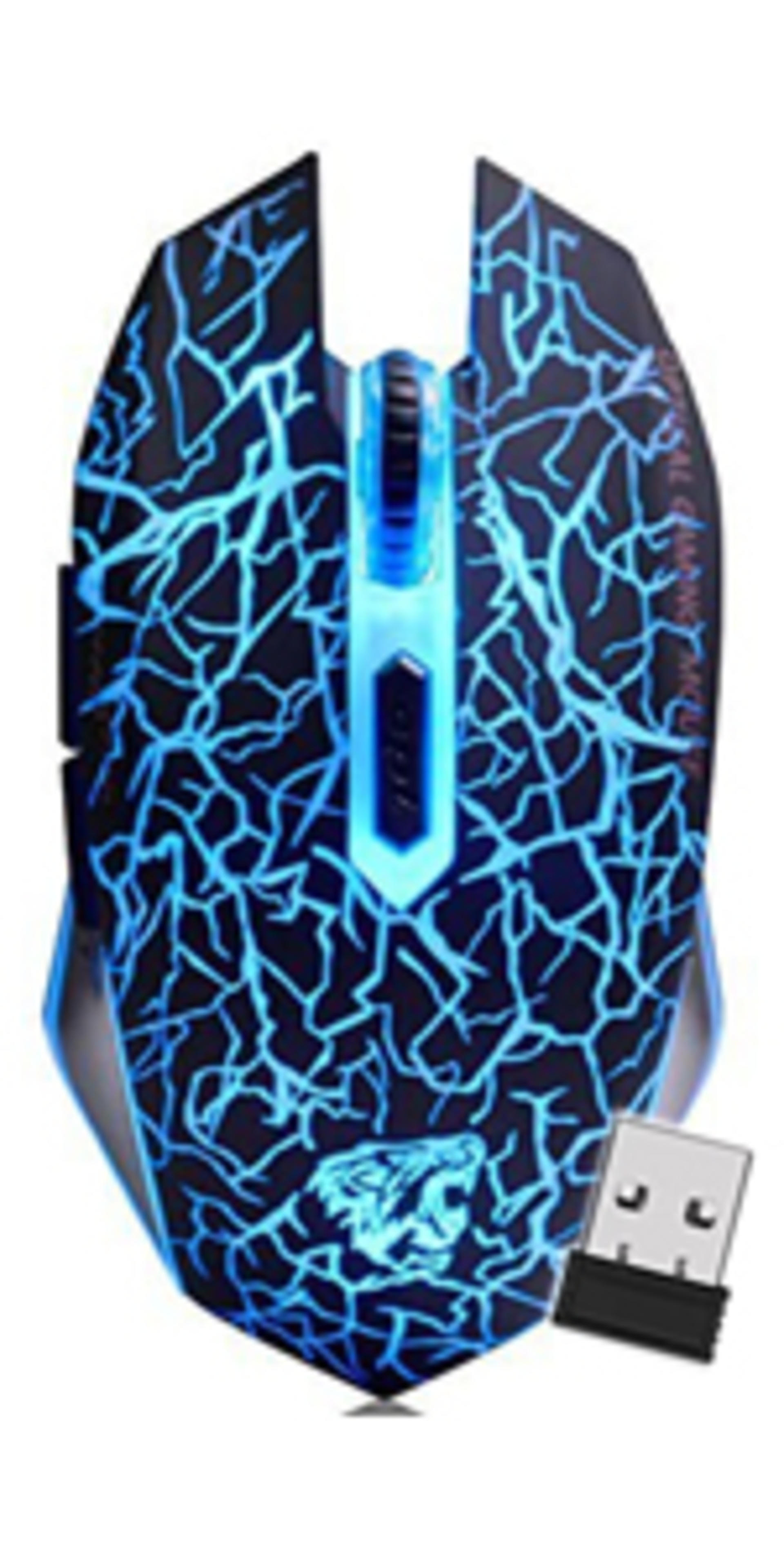 VEGCOO Wireless Gaming Mouse, Silent Wireless Mouse, Rechargeable Computer Mice with Colorful RGB LED Lights and 3-Level-Adjustable DPI, 6 Buttons Mouse with Side Buttons for Laptop and Desktop - 7