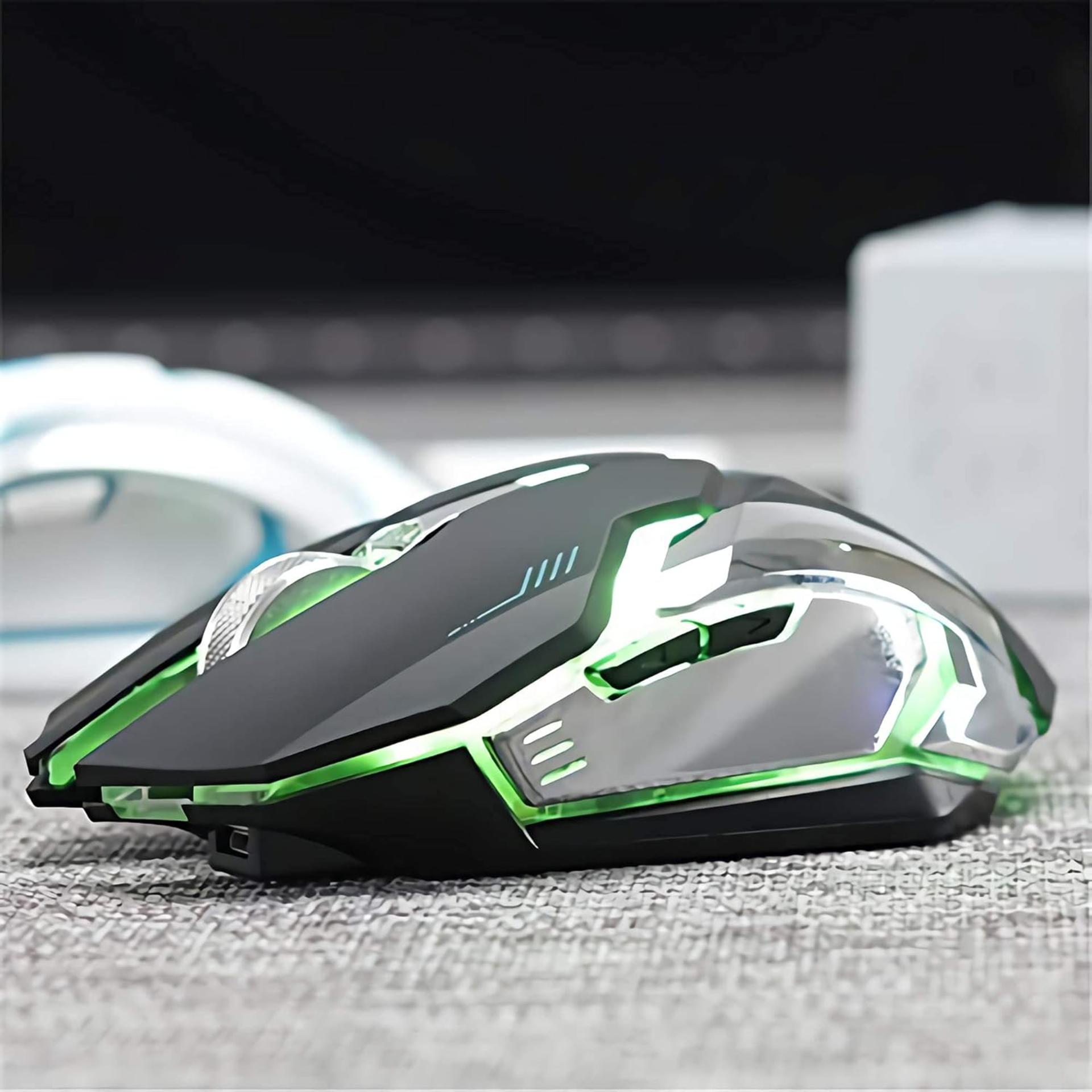 VEGCOO Wireless Gaming Mouse, Silent Wireless Mouse, Rechargeable Computer Mice with Colorful RGB LED Lights and 3-Level-Adjustable DPI, 6 Buttons Mouse with Side Buttons for Laptop and Desktop detail 10