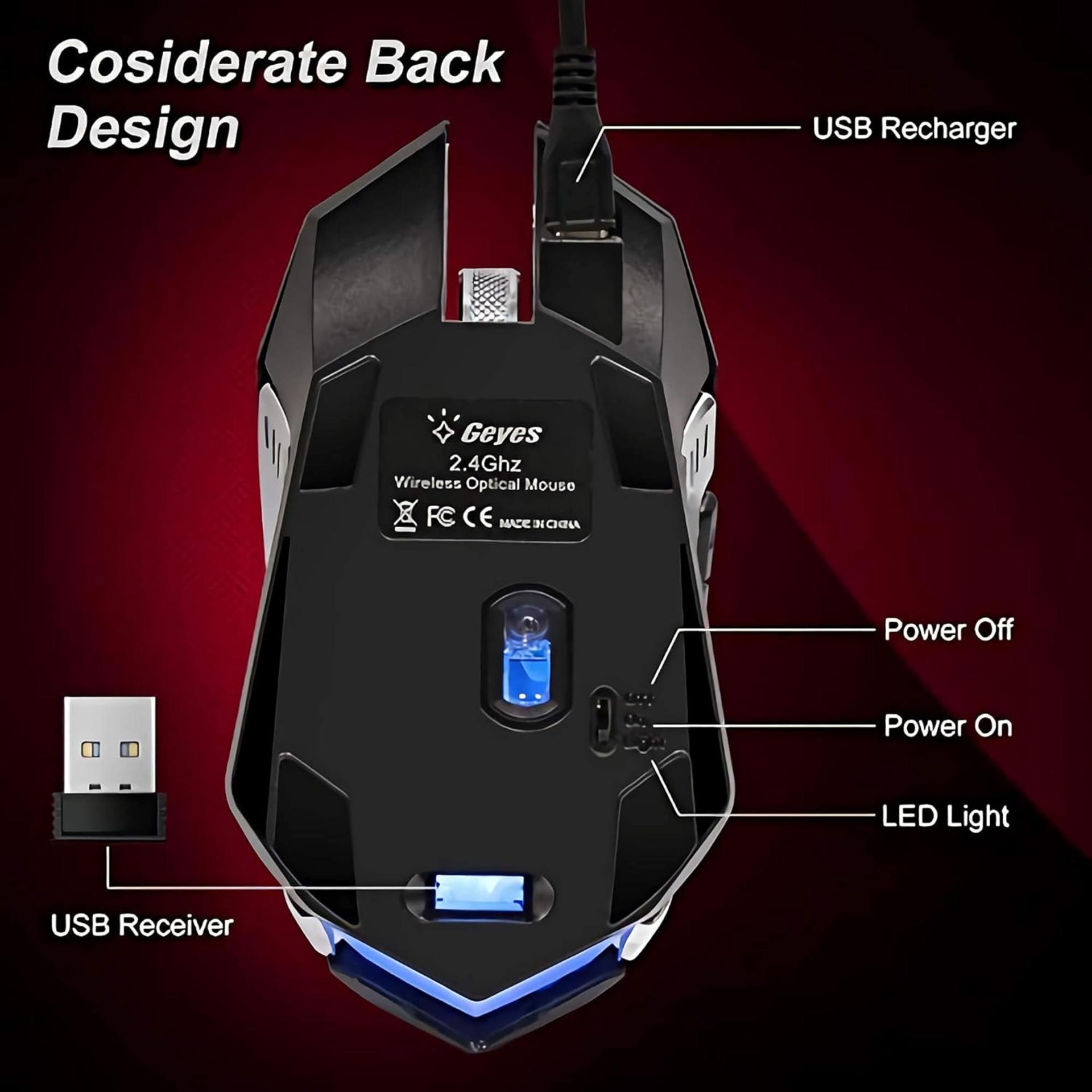 VEGCOO Wireless Gaming Mouse, Silent Wireless Mouse, Rechargeable Computer Mice with Colorful RGB LED Lights and 3-Level-Adjustable DPI, 6 Buttons Mouse with Side Buttons for Laptop and Desktop detail 13
