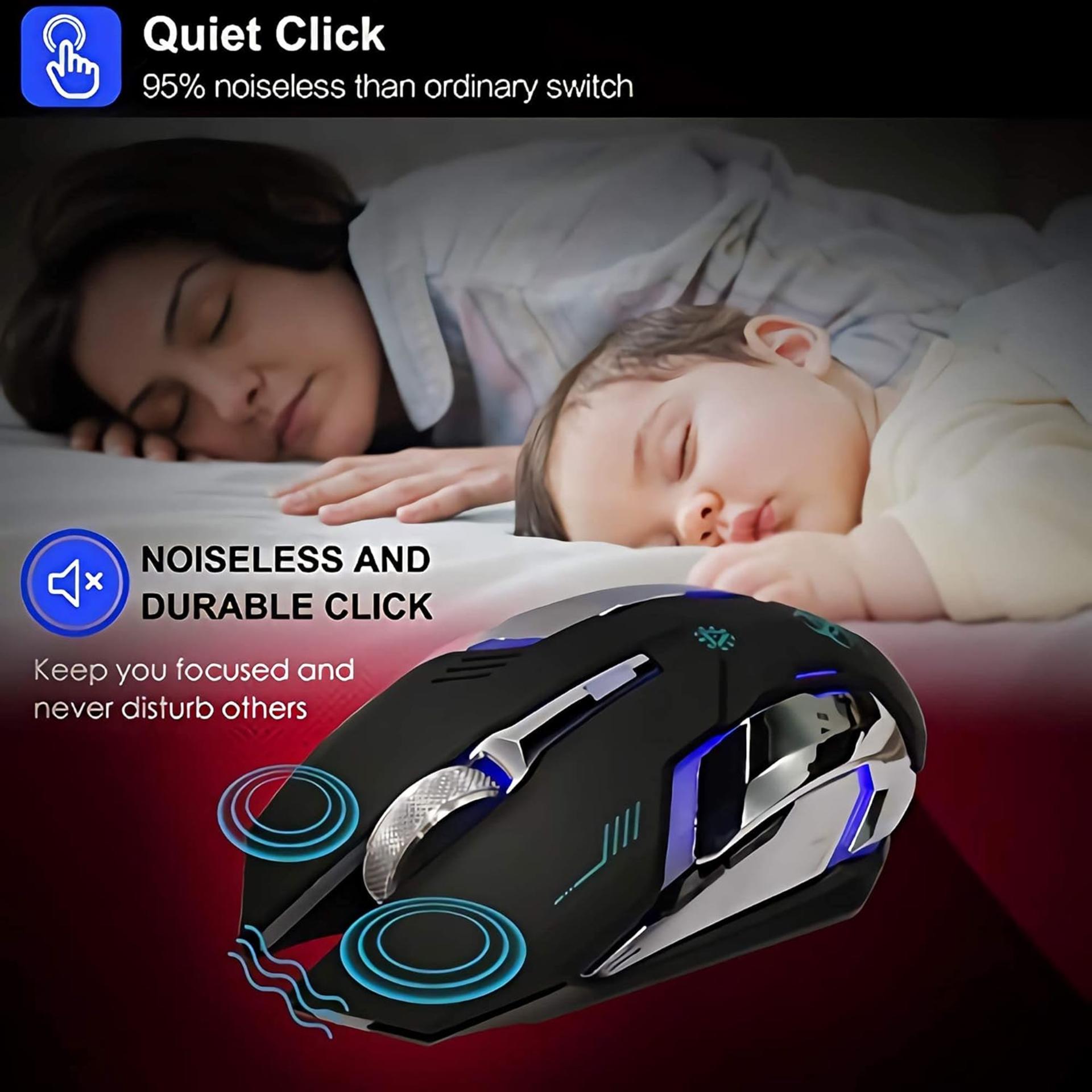 VEGCOO Wireless Gaming Mouse, Silent Wireless Mouse, Rechargeable Computer Mice with Colorful RGB LED Lights and 3-Level-Adjustable DPI, 6 Buttons Mouse with Side Buttons for Laptop and Desktop detail 7