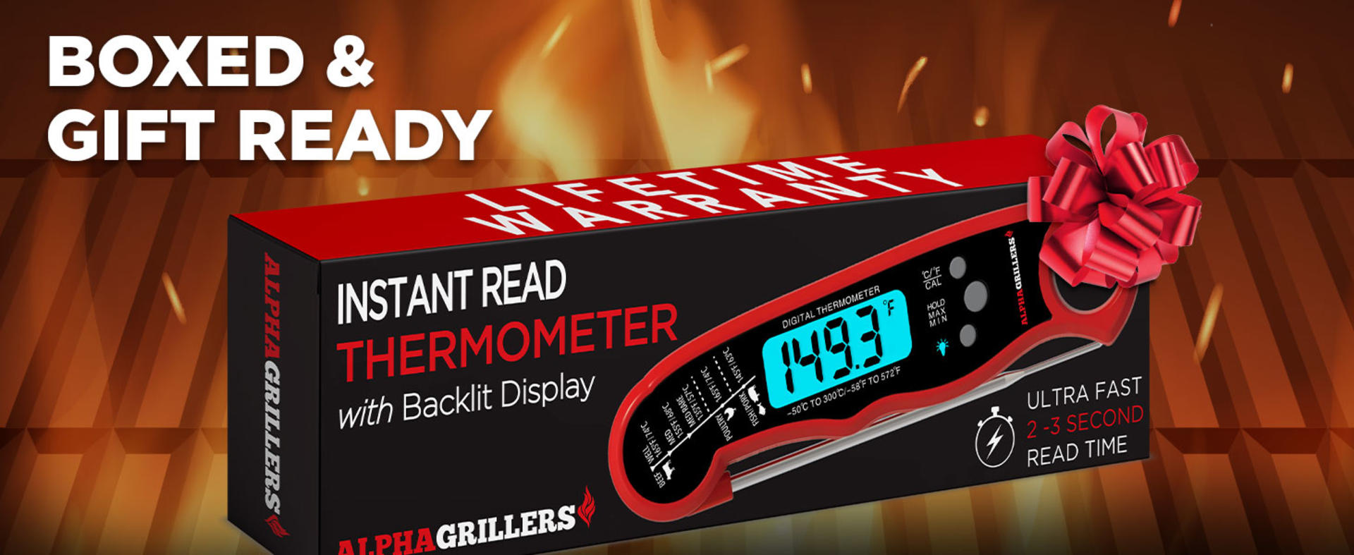 Instant-Read Meat Thermometer with Backlit Display & Water-Resistant Design detail 3