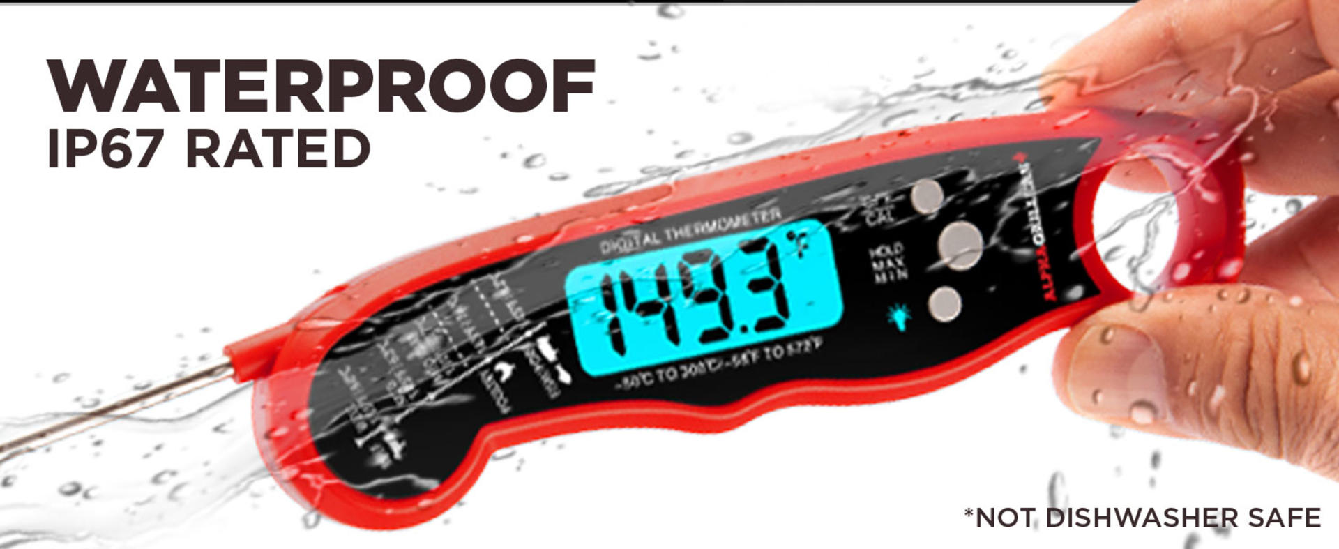 Instant-Read Meat Thermometer with Backlit Display & Water-Resistant Design detail 5