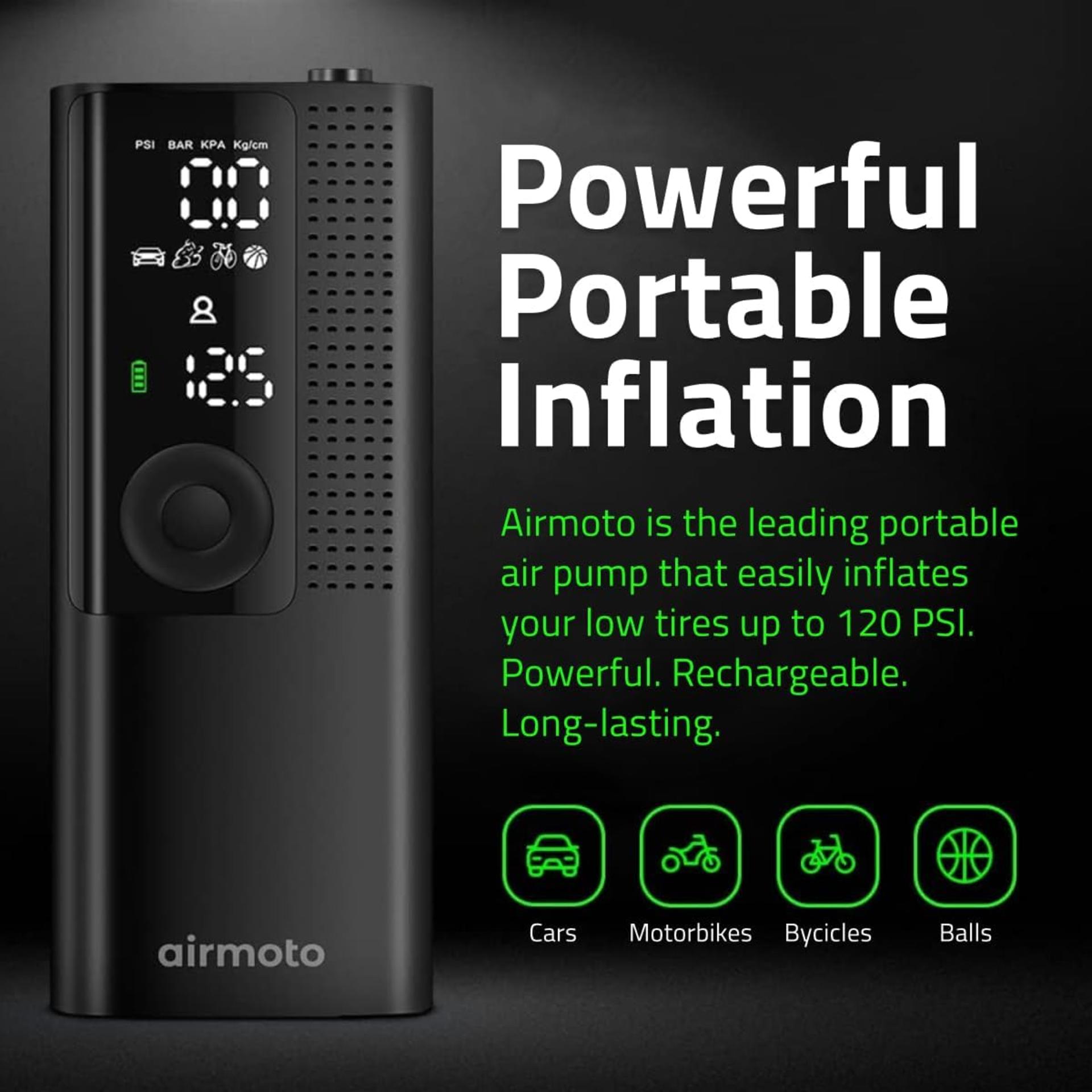 Portable Tire Inflator with Digital Gauge, Auto Shut-Off & 2000mAh Rechargeable Battery - 2