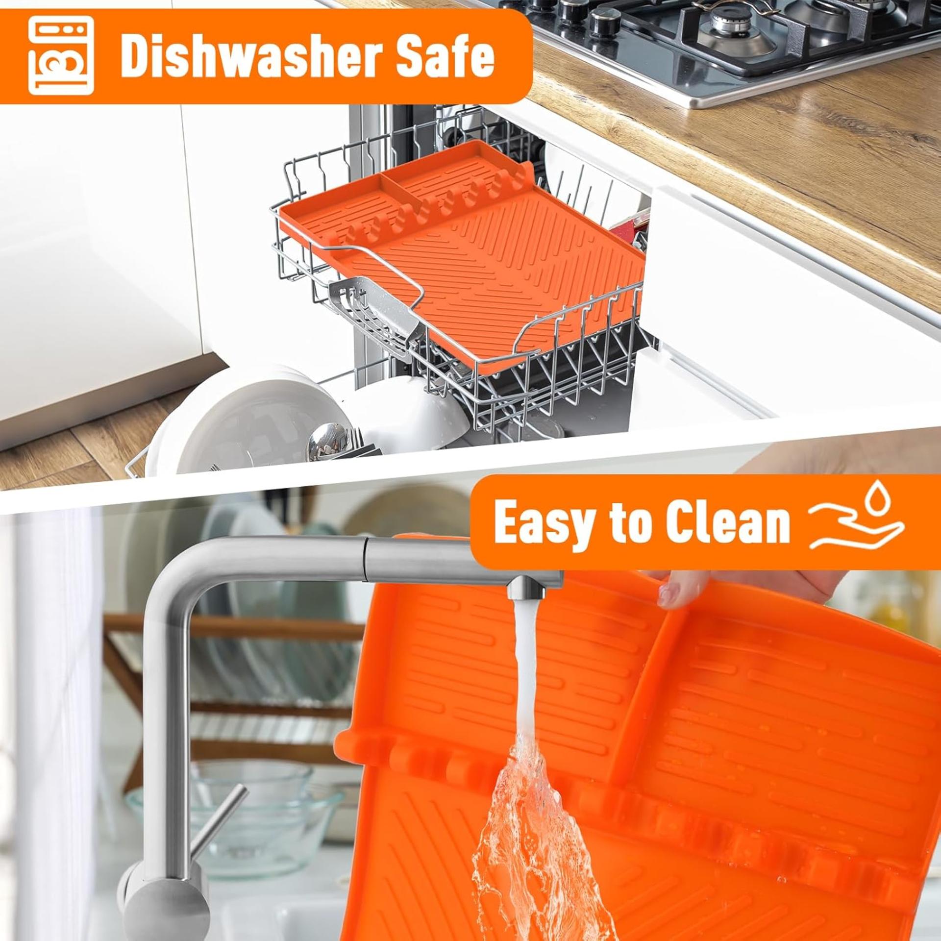 Large Silicone Grill Mat for Blackstone & BBQ Griddles - Heat-Resistant Utensil Organizer with Drip Pad, Ideal Gift for Grill Masters (Orange) - 6