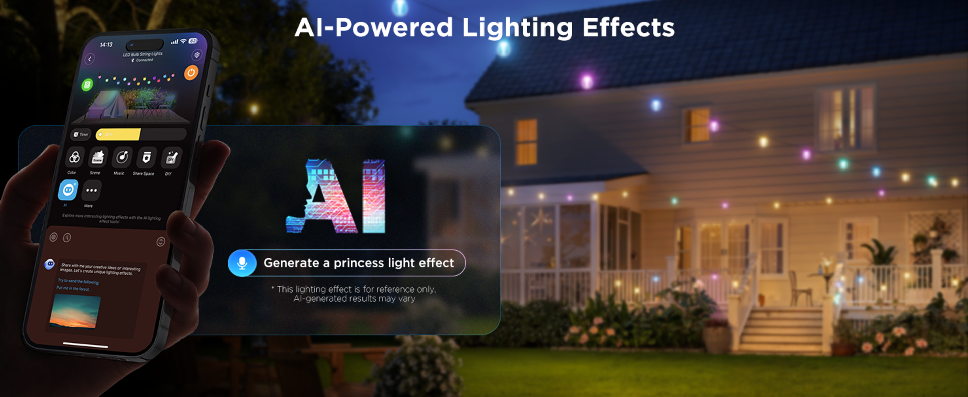 96ft RGBWIC Outdoor String Lights with 111 Scene Modes, IP67 Waterproof, Alexa & Google Compatible detail 5