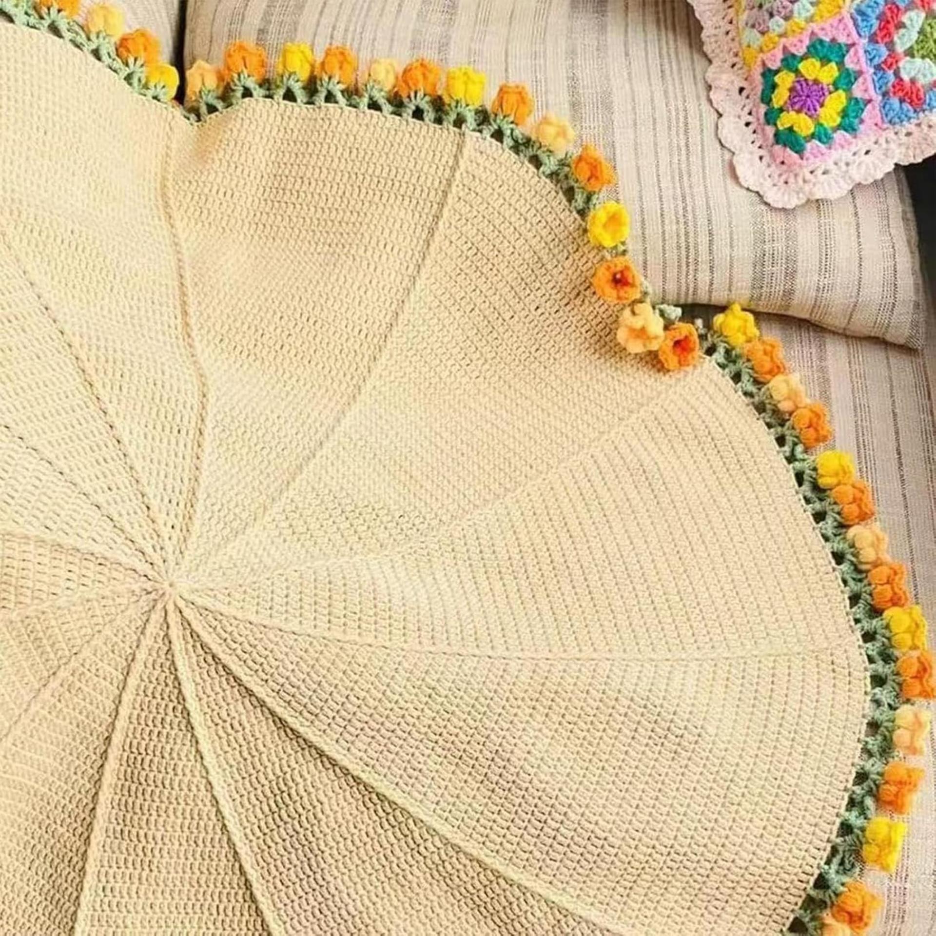 DIY Crochet Blanket Kit with Romantic Flower Bouquet Design, Beginner Friendly Handmade Gift - 2