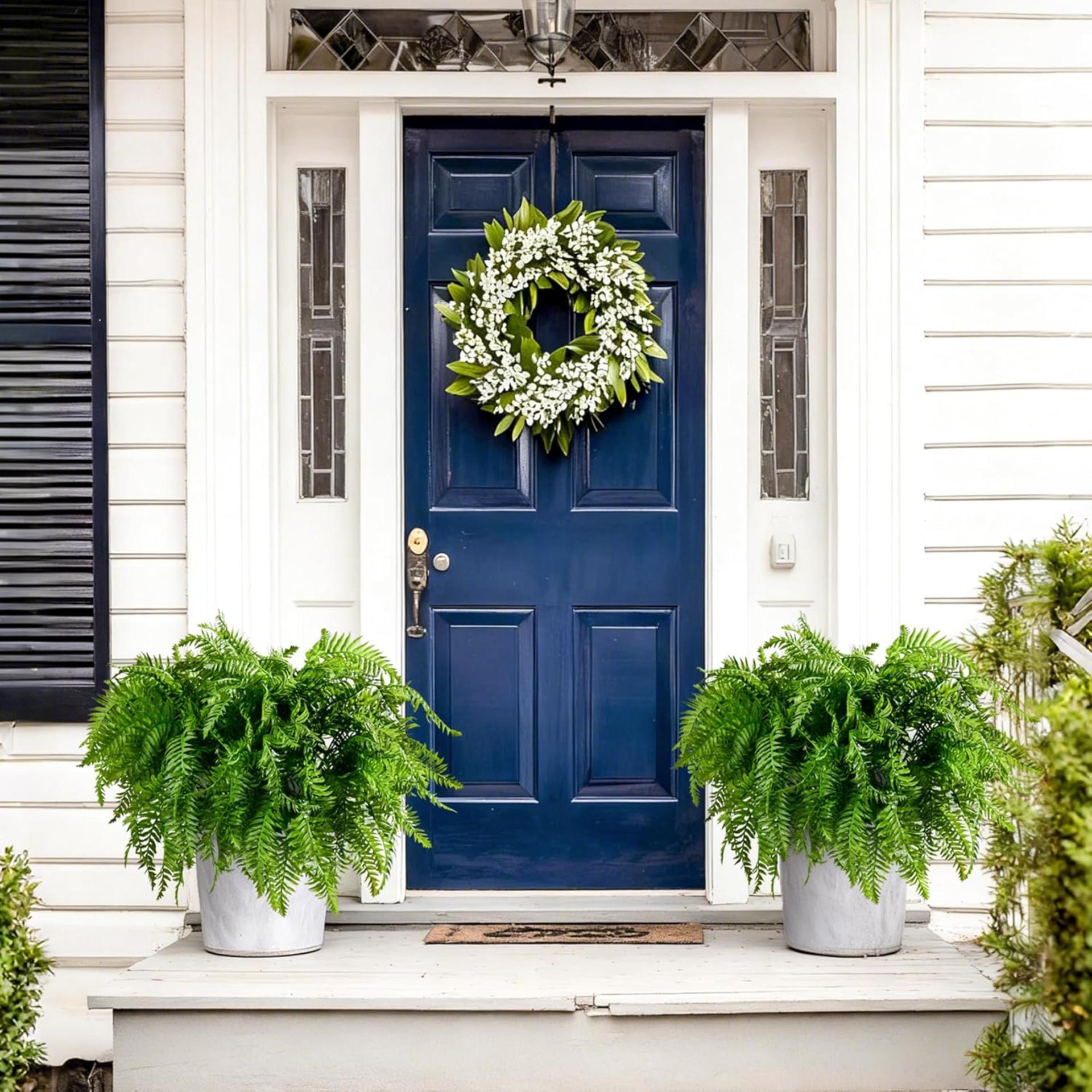 10 Pcs Artificial Fern Plants Realistic Fake Greenery for Indoor Outdoor Porch Patio Decor - 4