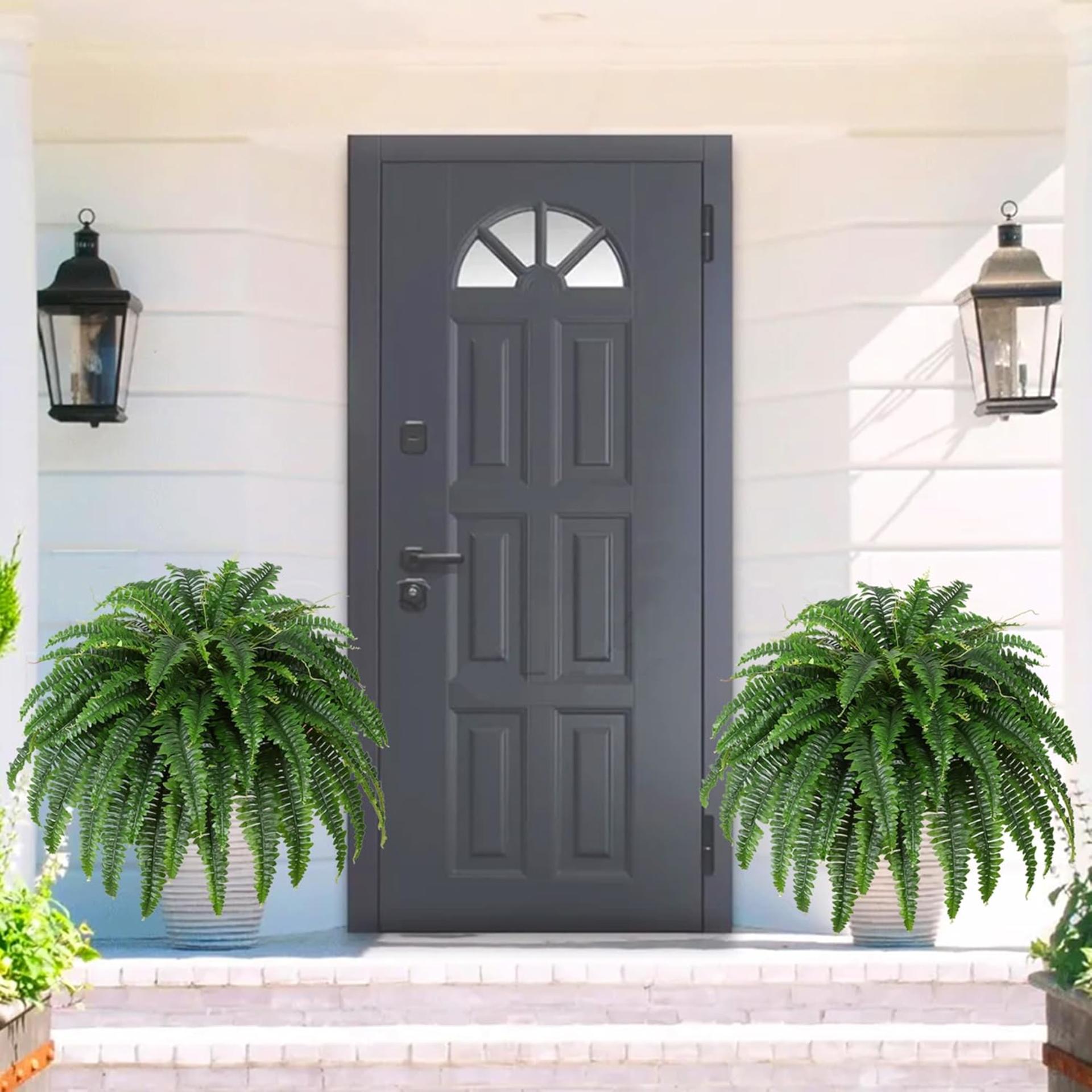 43-Inch Large Artificial Boston Fern Bush - 69 Branches Realistic Faux Greenery for Indoor Outdoor - 4