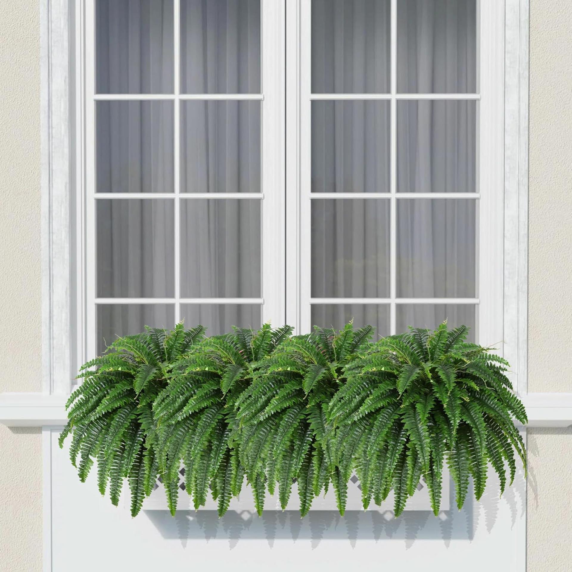 43-Inch Large Artificial Boston Fern Bush - 69 Branches Realistic Faux Greenery for Indoor Outdoor - 5