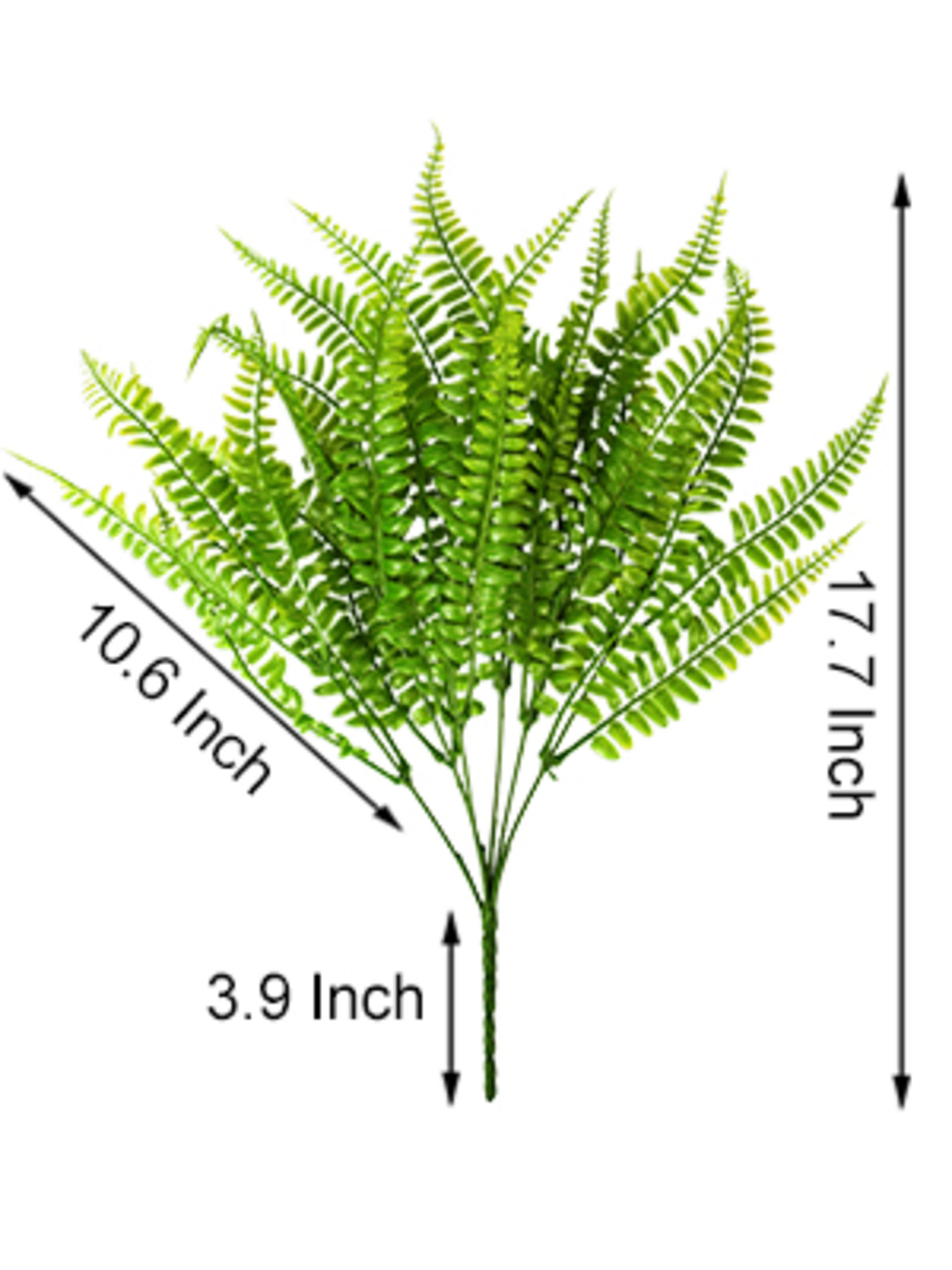 12 Bundles Artificial Boston Ferns UV Resistant Faux Greenery for Outdoor Indoor Decor detail 3