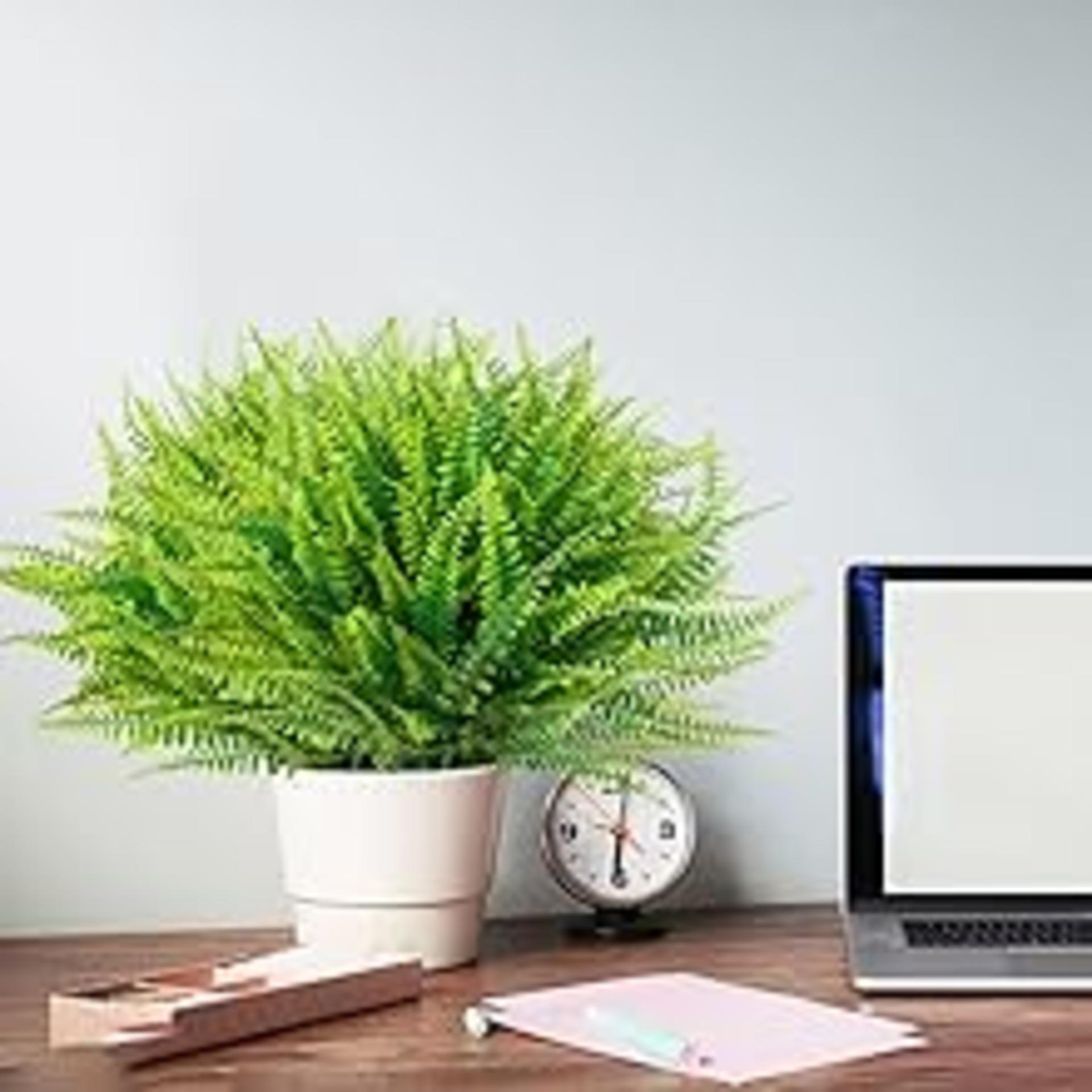 12 Bundles Artificial Boston Ferns UV Resistant Faux Greenery for Outdoor Indoor Decor detail 8