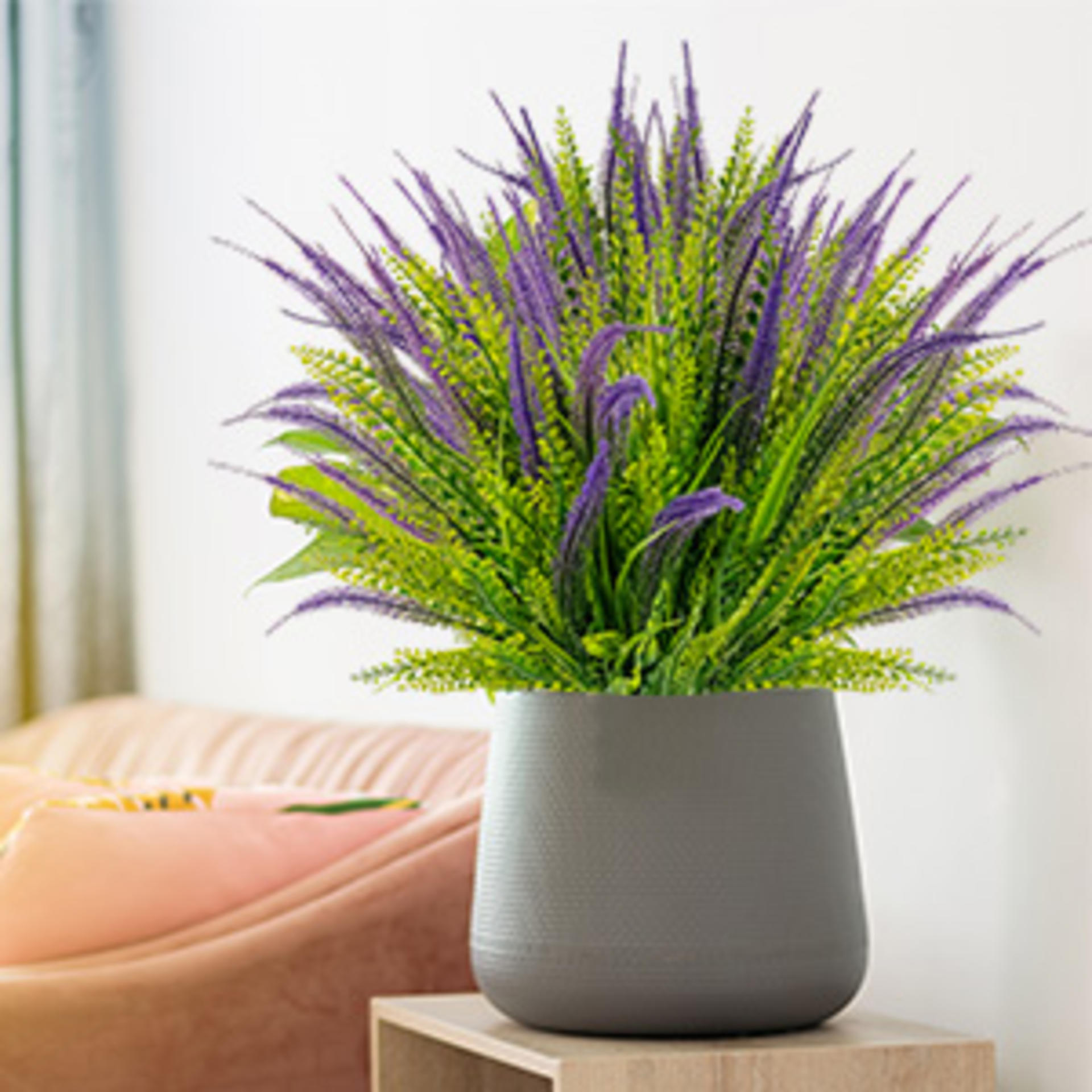 12 Bundles Artificial Boston Ferns with Flowers, UV Resistant Faux Greenery for Outdoor Indoor Decor detail 6