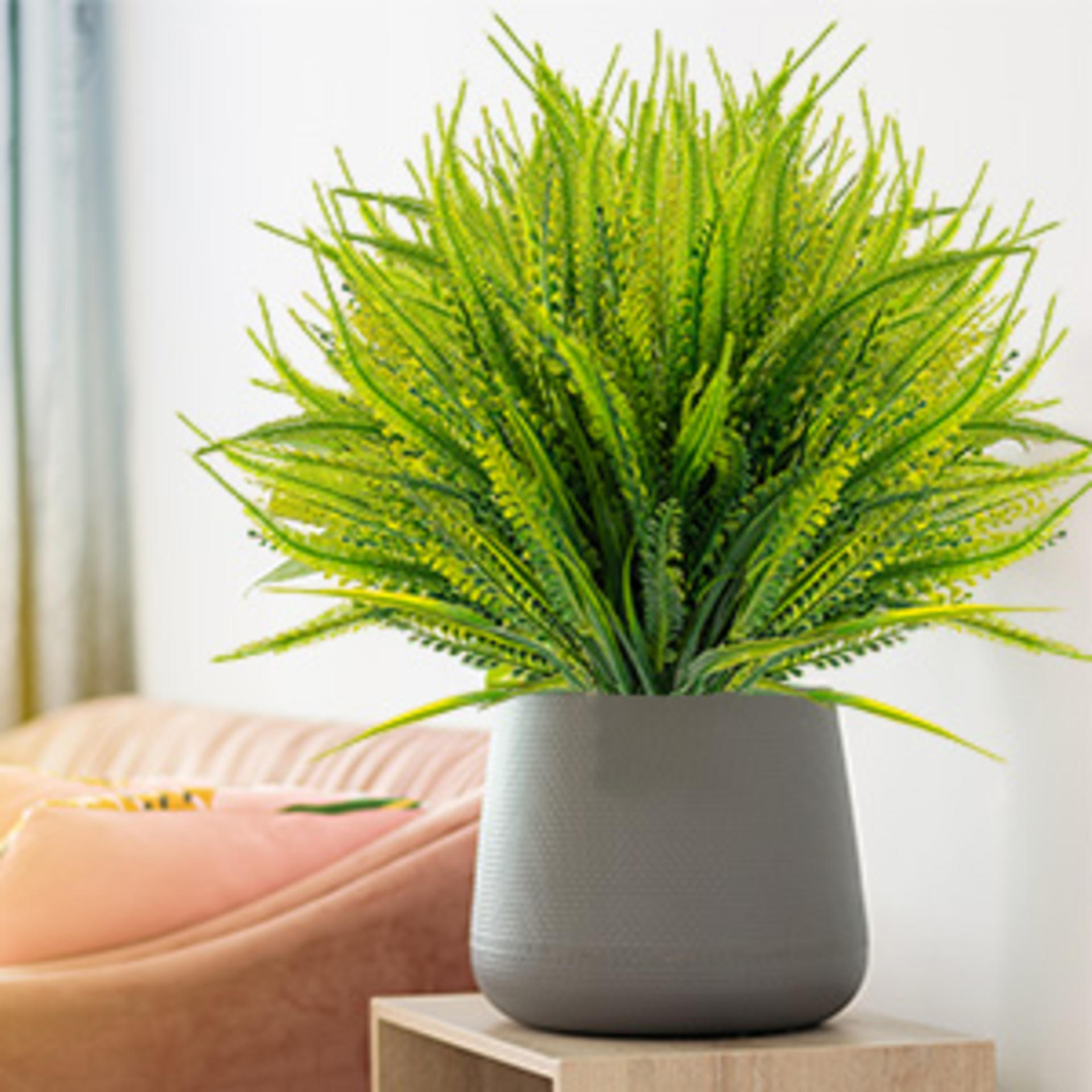 12 Bundles Artificial Boston Ferns with Flowers, UV Resistant Faux Greenery for Outdoor Indoor Decor detail 5