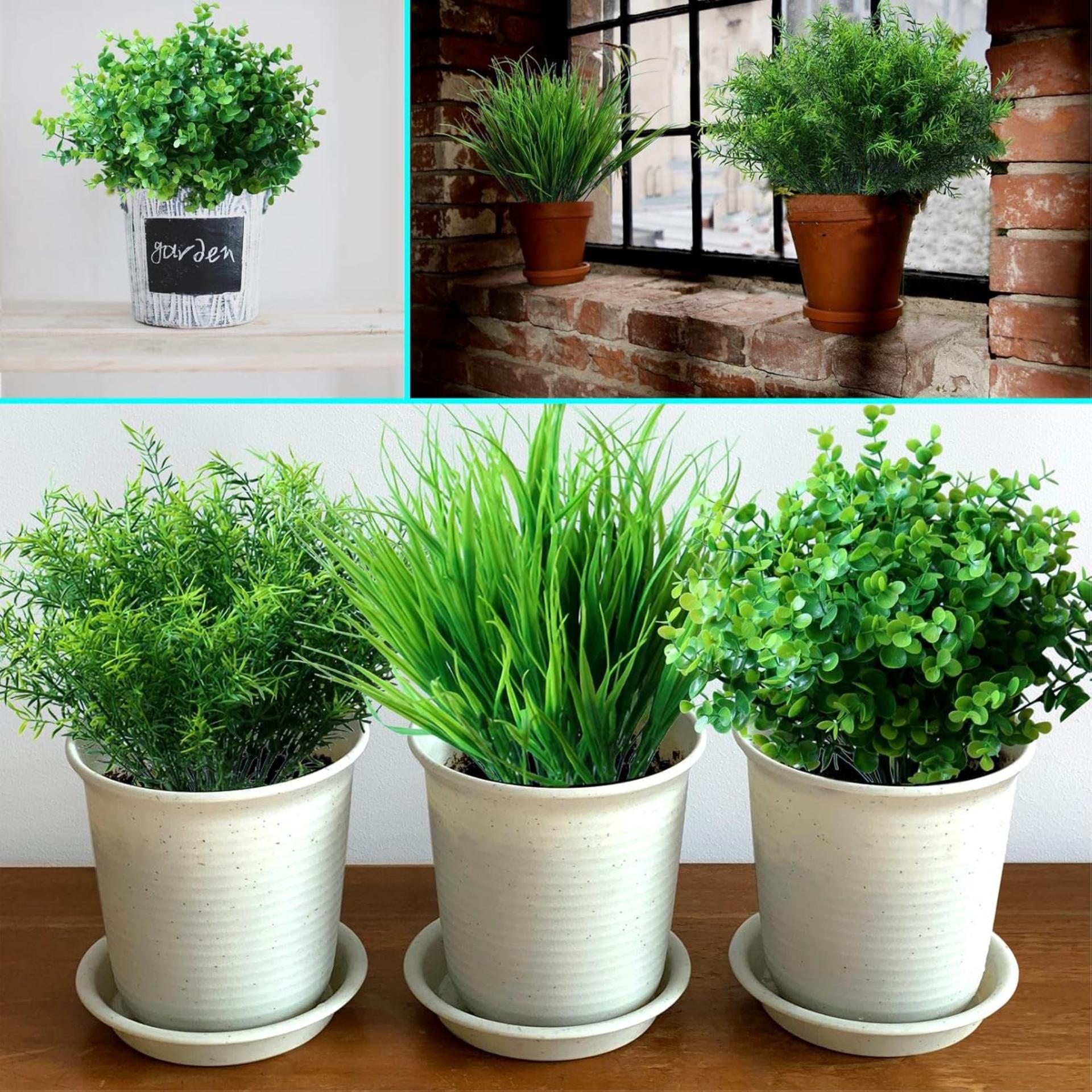 18PCS Outdoor Artificial Faux Plants, UV Resistant Realistic Fake Greenery for Porch & Window Box - 5