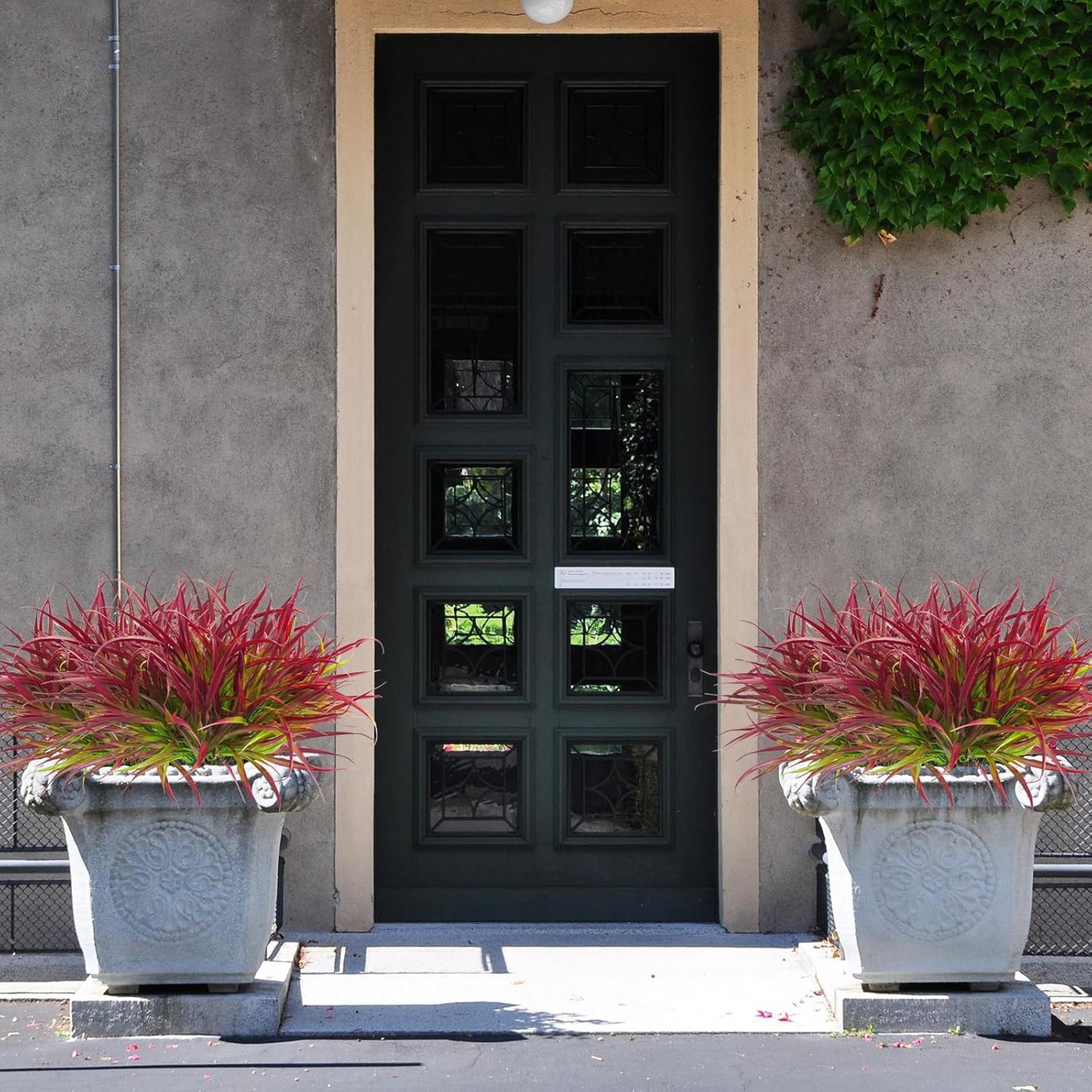 28 Bundles Artificial Outdoor Plants UV Resistant Fake Grass for Garden Porch Window Box Decor - 4