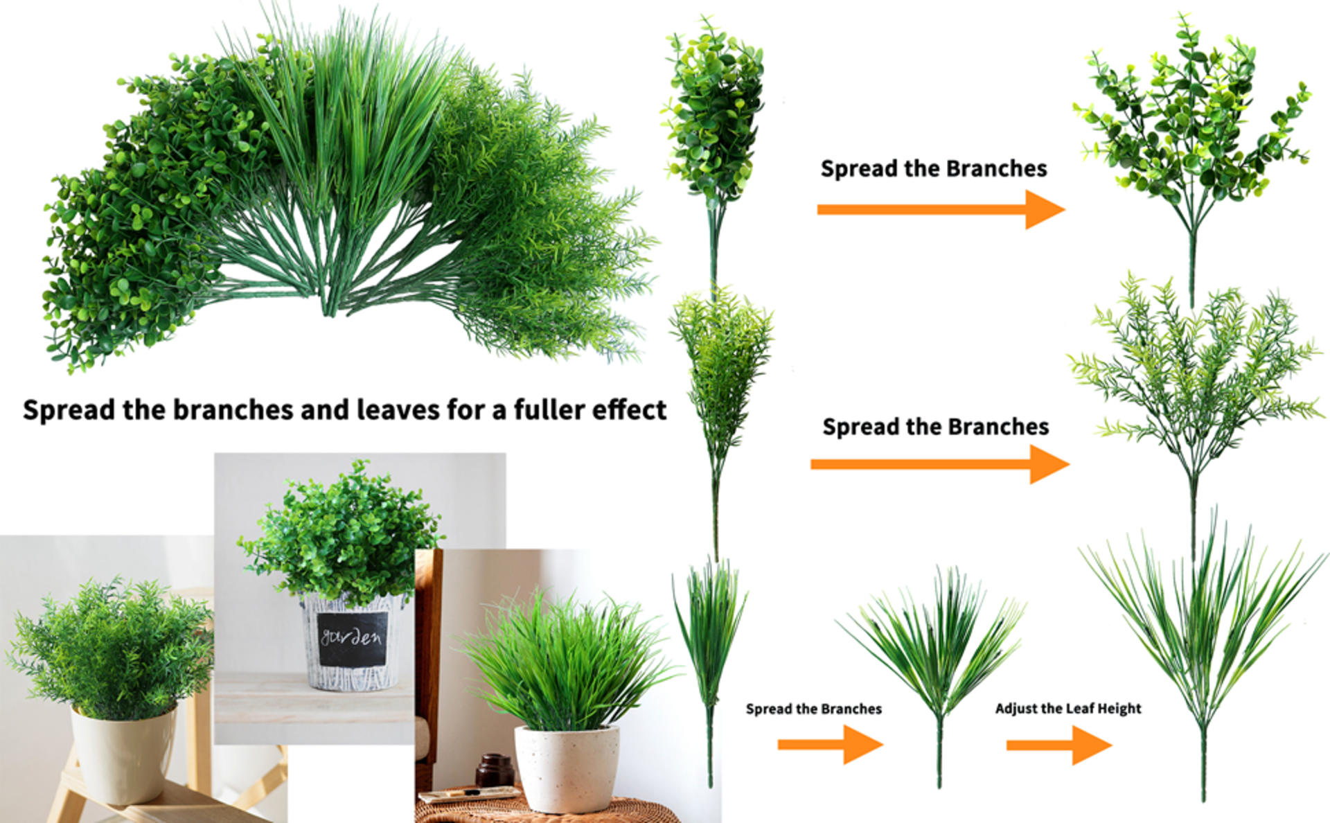 18PCS Outdoor Artificial Faux Plants, UV Resistant Realistic Fake Greenery for Porch & Window Box detail 12