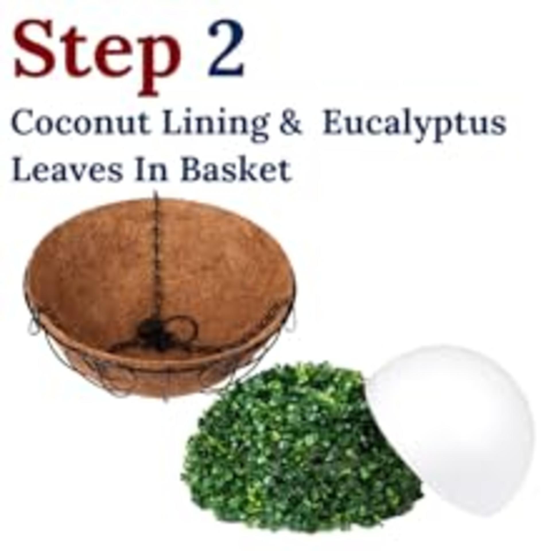 Artificial Hanging Flower Basket with UV Resistant Silk Daisies and Eucalyptus for Outdoor Decor detail 5