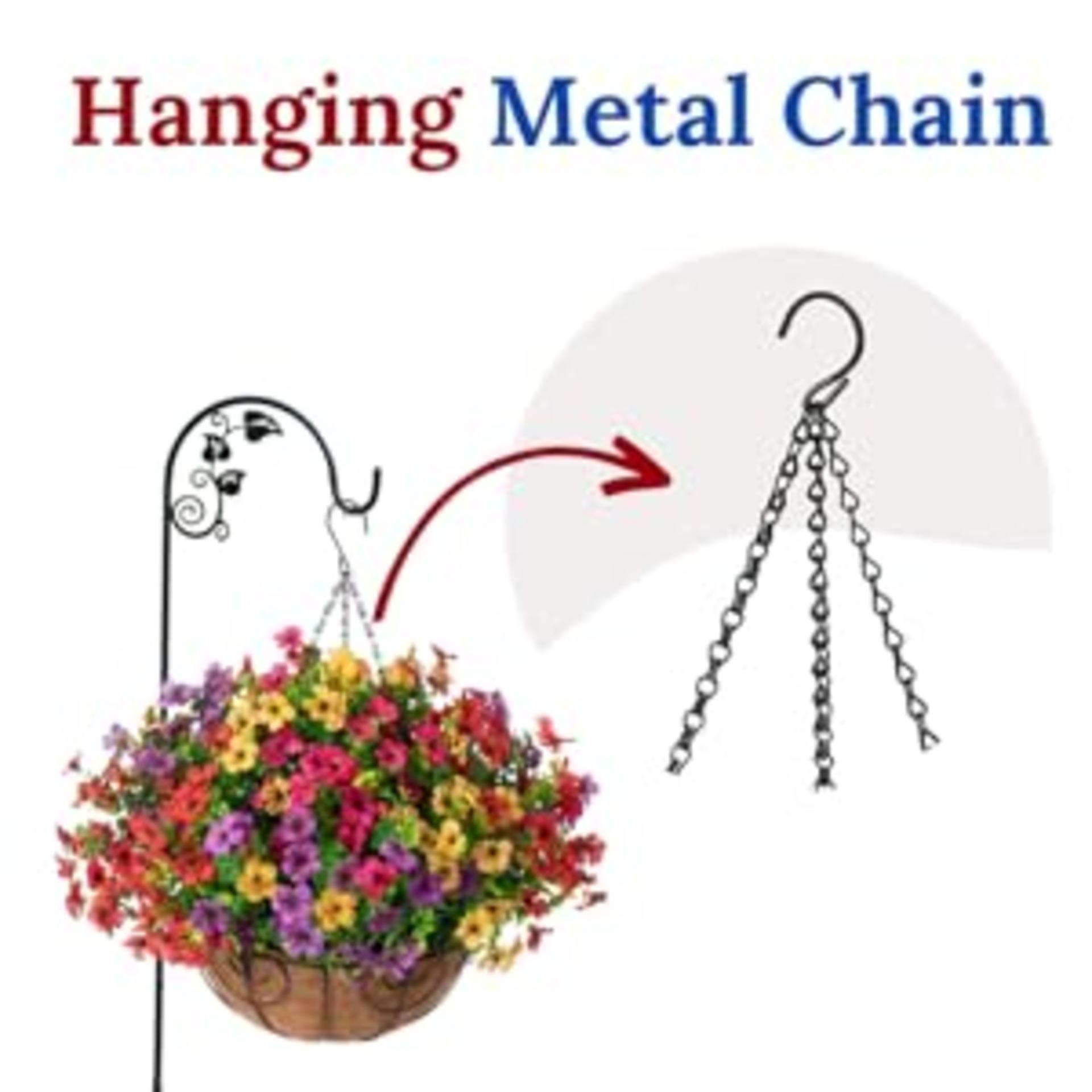 Artificial Hanging Flower Basket with UV Resistant Silk Daisies and Eucalyptus for Outdoor Decor detail 10