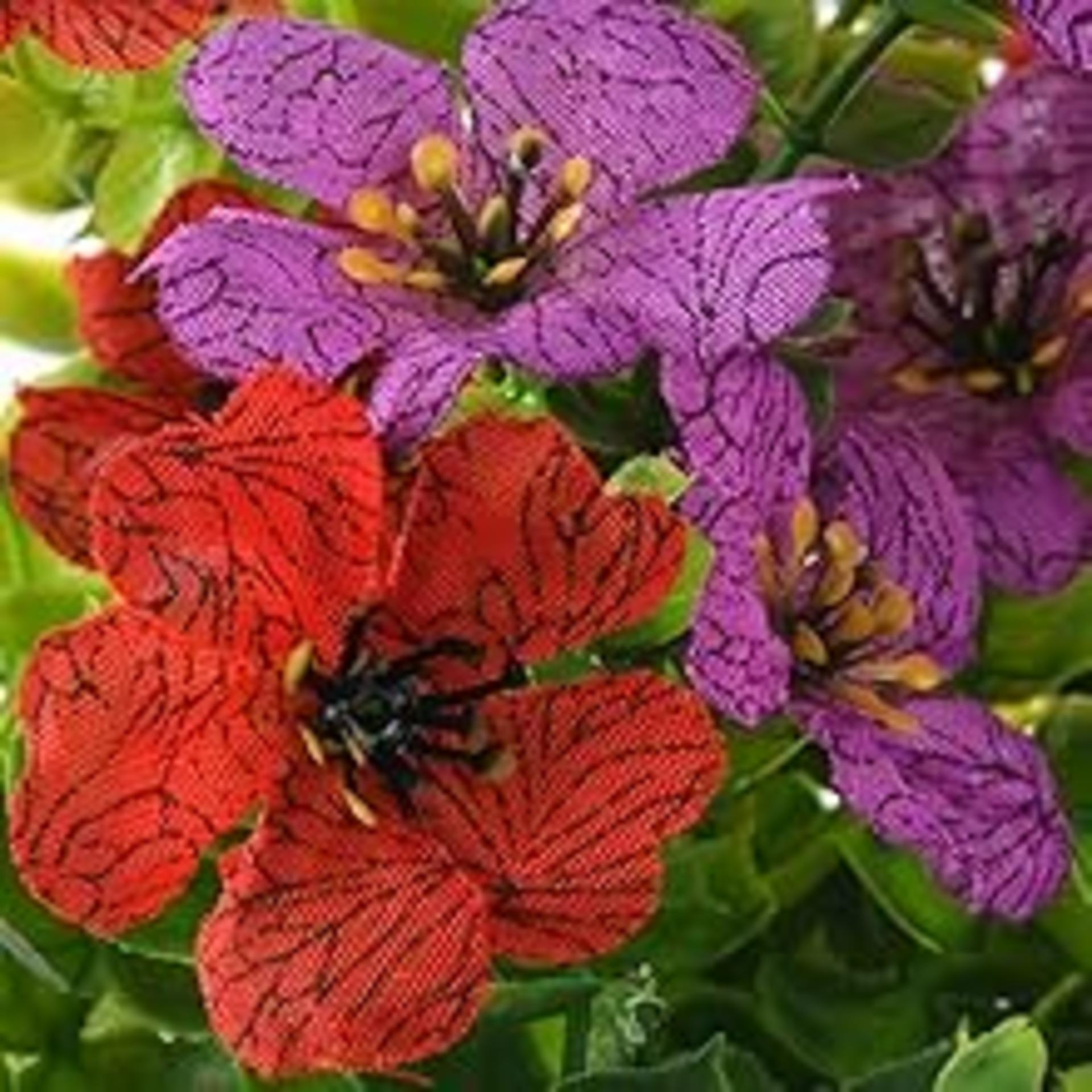 12 Bundles Multicolor Artificial Flowers for Outdoors, UV Resistant Faux Silk Plants for Porch detail 7