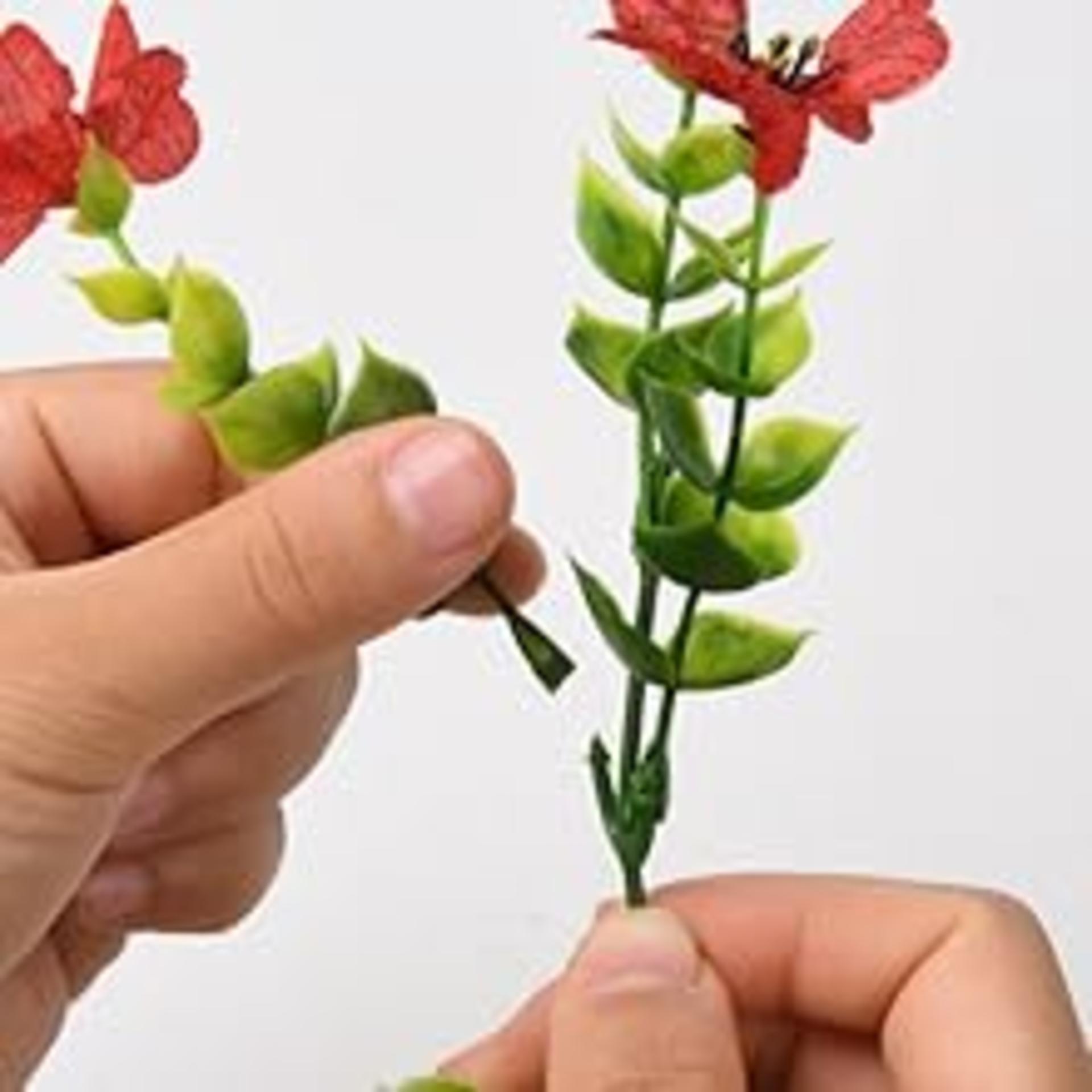 12 Bundles Multicolor Artificial Flowers for Outdoors, UV Resistant Faux Silk Plants for Porch detail 10