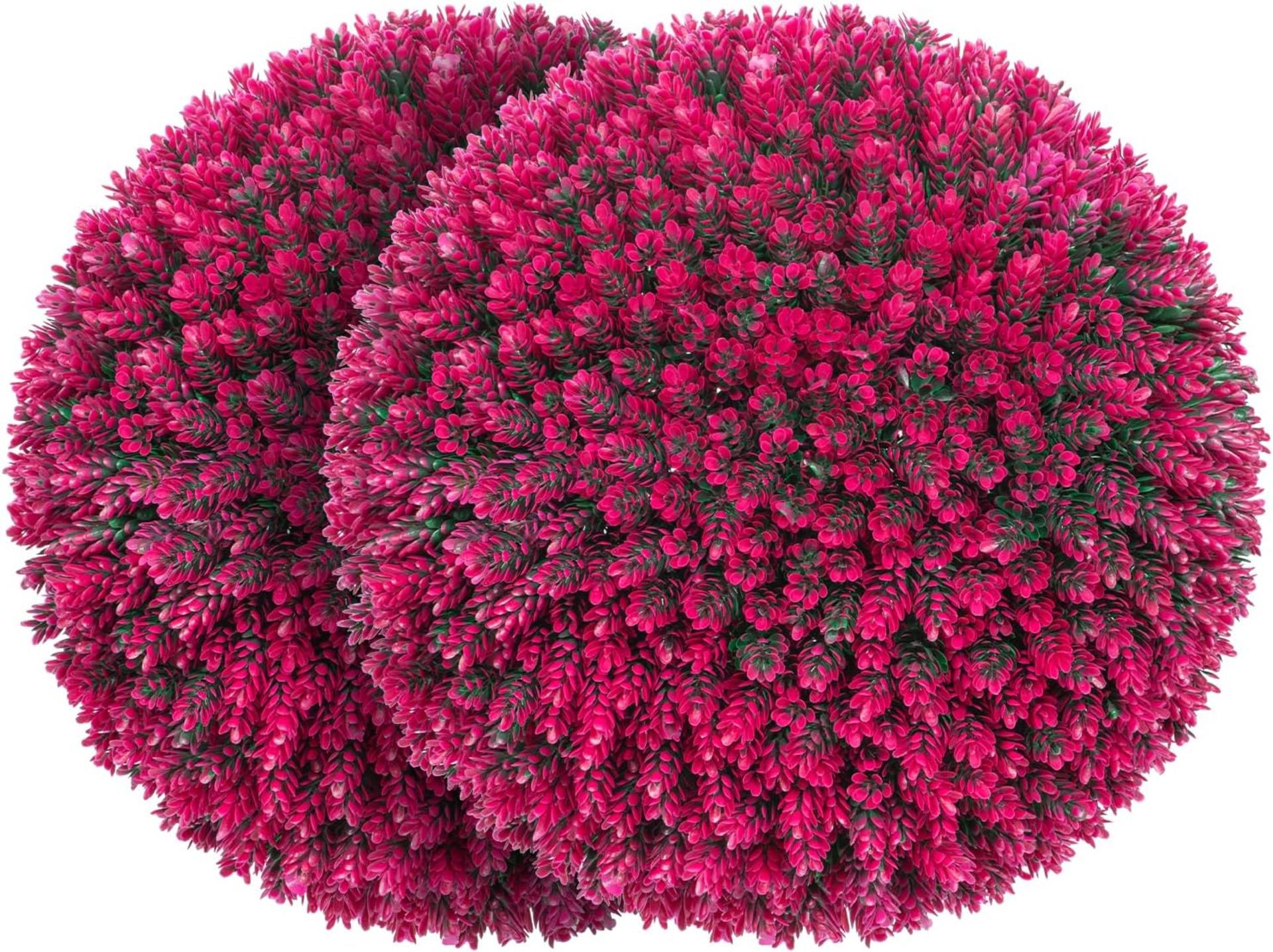 AOKIIE 16.7 Inch Artificial Pine Cone Topiary Balls Set of 2, Rose Boxwood Balls with 7 Layers Leaves UV Protection Faux Evergreen Plants Outside Decor for Porch Garden Backyard