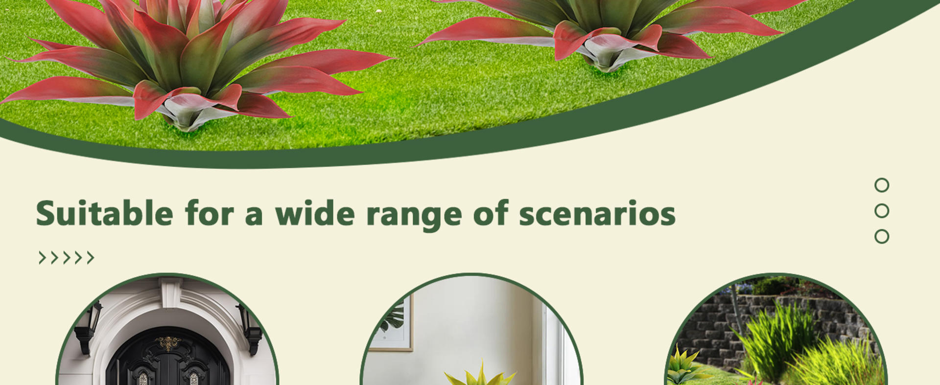 Artificial Agave Plants,Large UV Resistant Fake Agave Planters for Indoor and Outdoor Decorating Tropical Plant Succulents Greenery Indoor Decor (2Pack,22" Red) detail 2