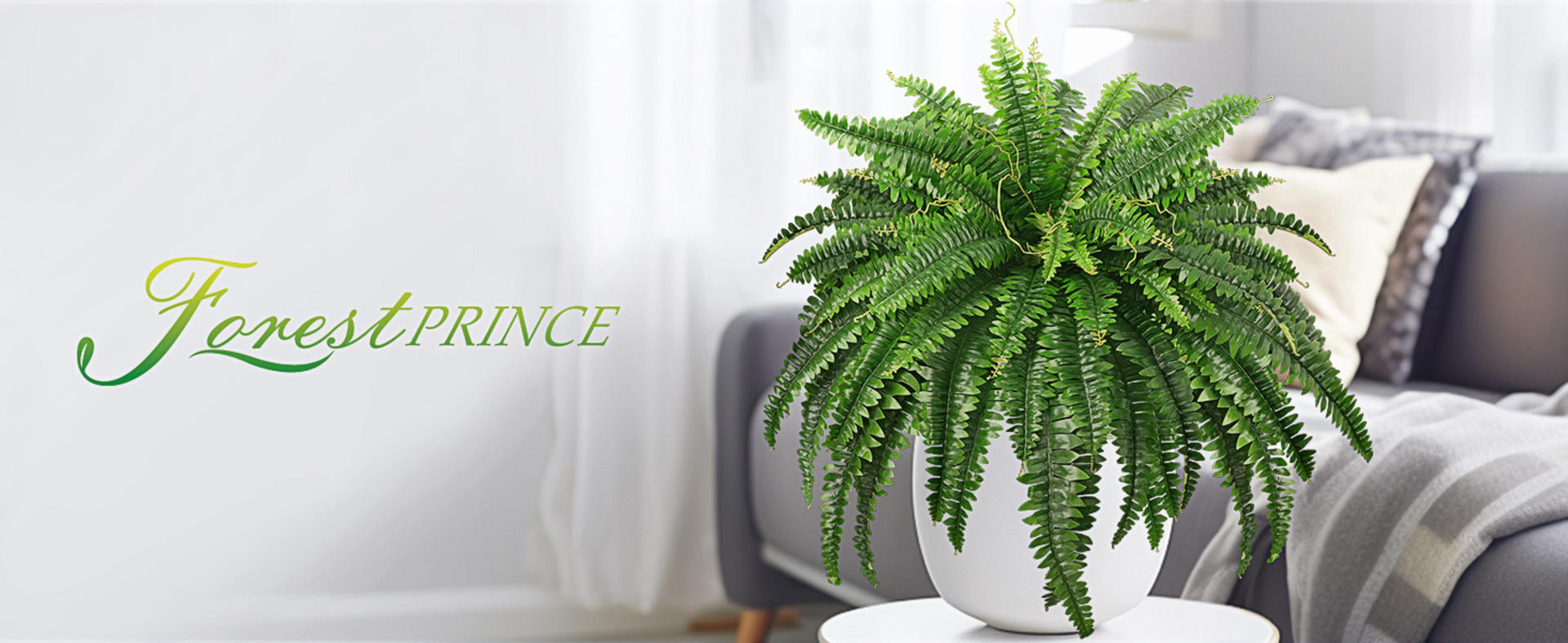 45" Fake Ferns, Realistic Large Artificial Bush Plants, 2 Artificial Boston Ferns with 59 Fronds for Outdoors Planter Indoor Home Garden Porch Decor detail 8