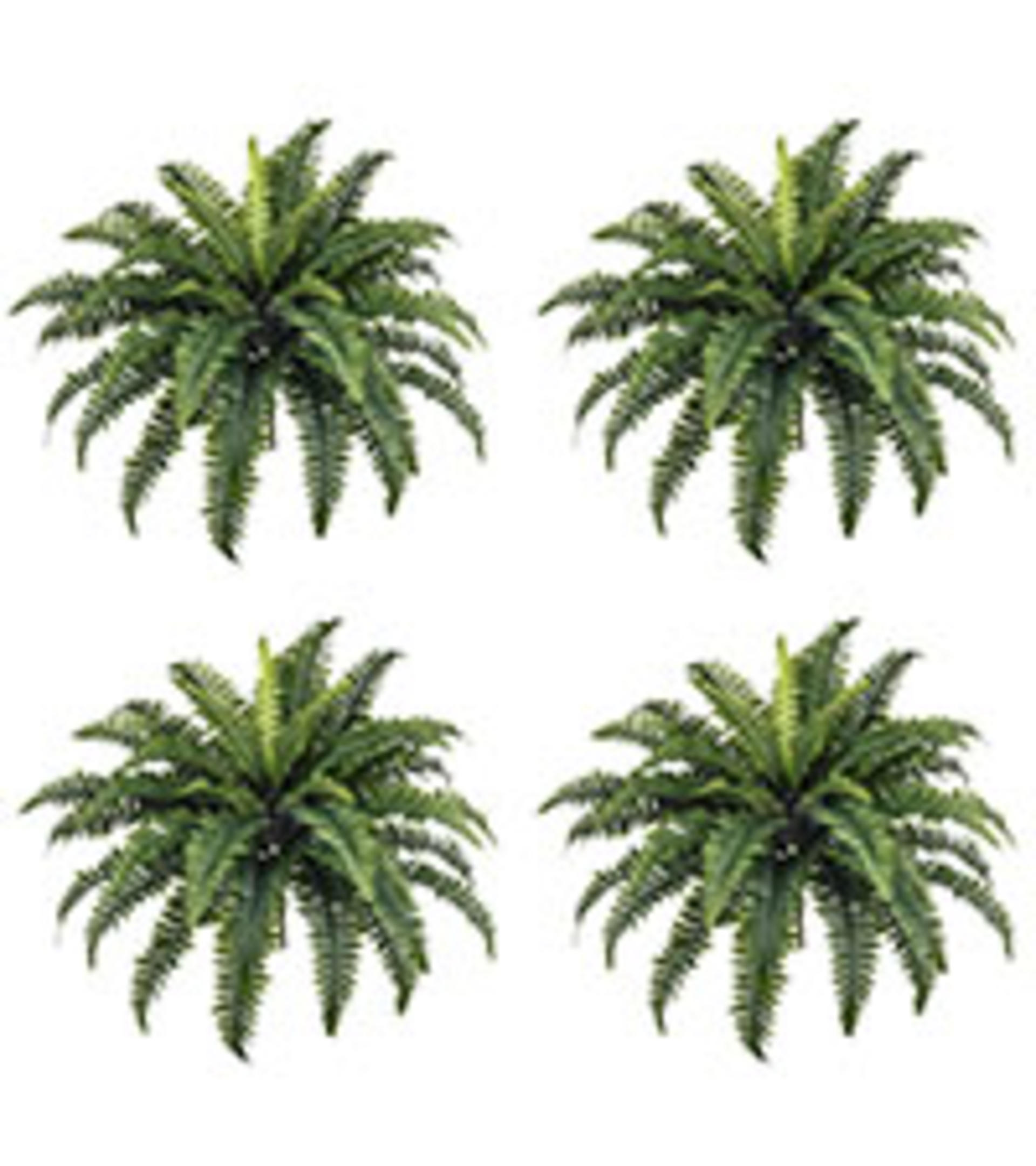45" Fake Ferns, Realistic Large Artificial Bush Plants, 2 Artificial Boston Ferns with 59 Fronds for Outdoors Planter Indoor Home Garden Porch Decor detail 11