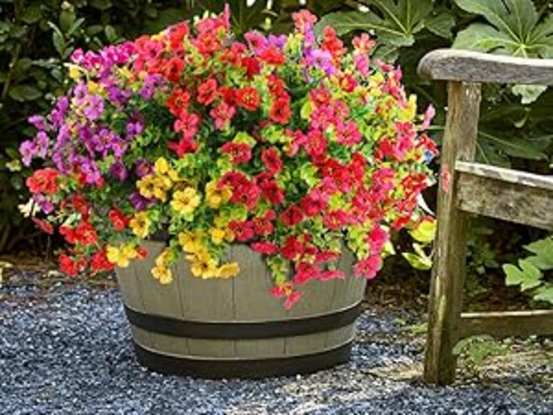 36 Pcs Artificial Fake Pansy Flowers for Outdoor, Faux Silk Pansies Spring Flowers for Outside for Planter Front Door Porch Yard Patio Window Box Home Decor (36, Purple, Yellow, White) detail 6