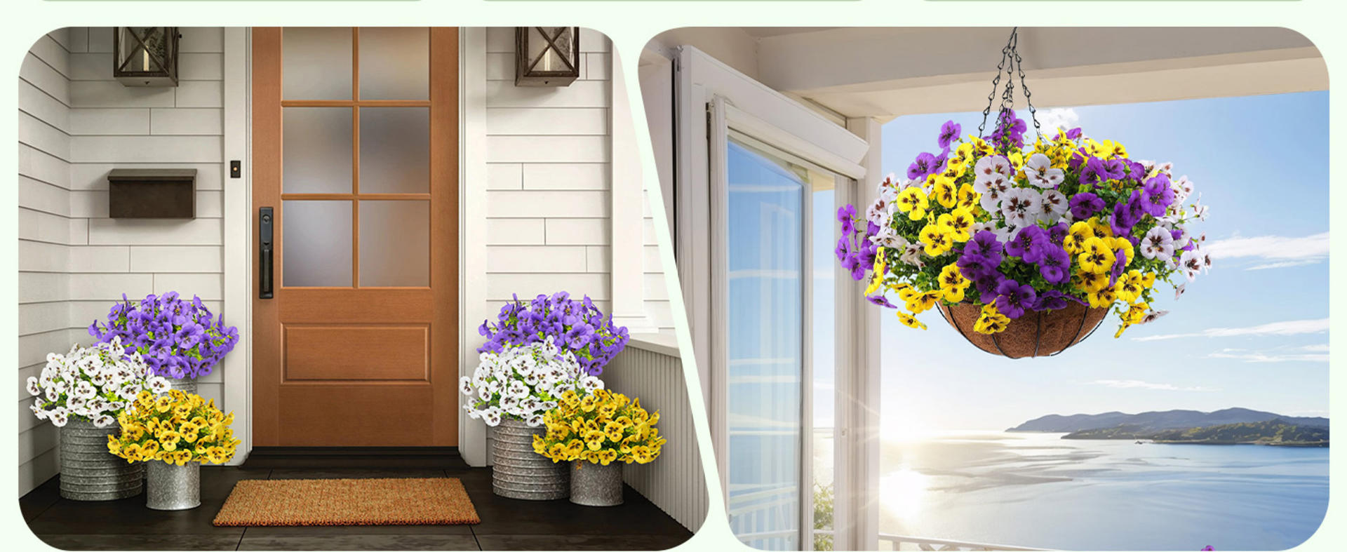 12 Bundles UV Resistant Artificial Pansy Flowers for Outdoor Planters and Garden Decor detail 4