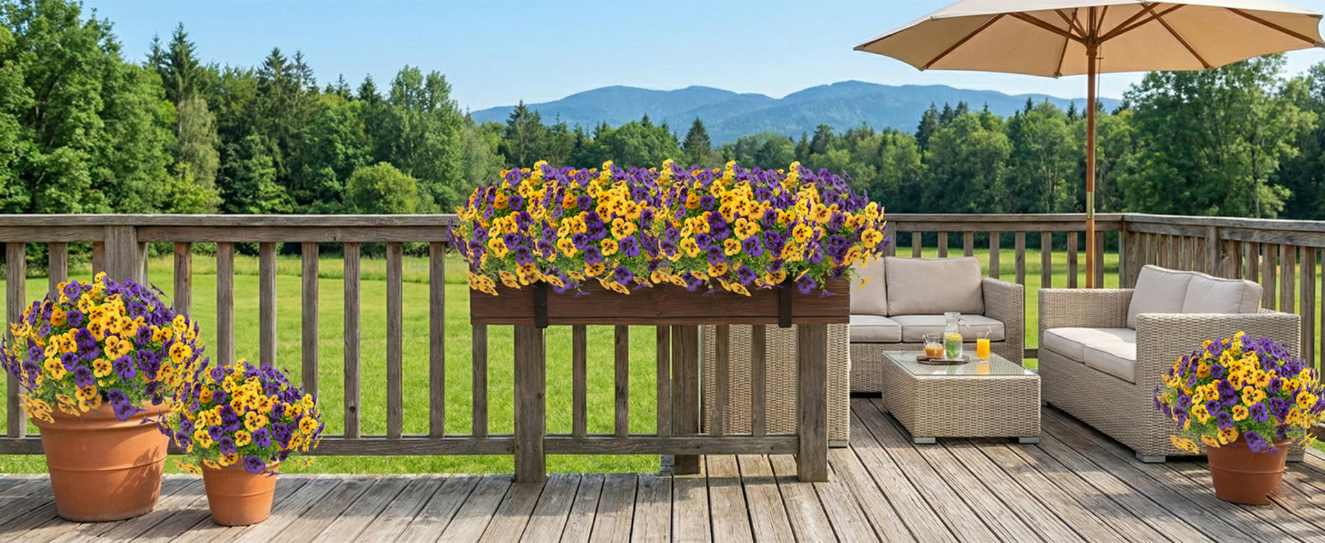 18 Pcs Artificial Pansy Flowers, UV Resistant Faux Silk Flowers for Outdoor Planters and Porch Decor detail 3