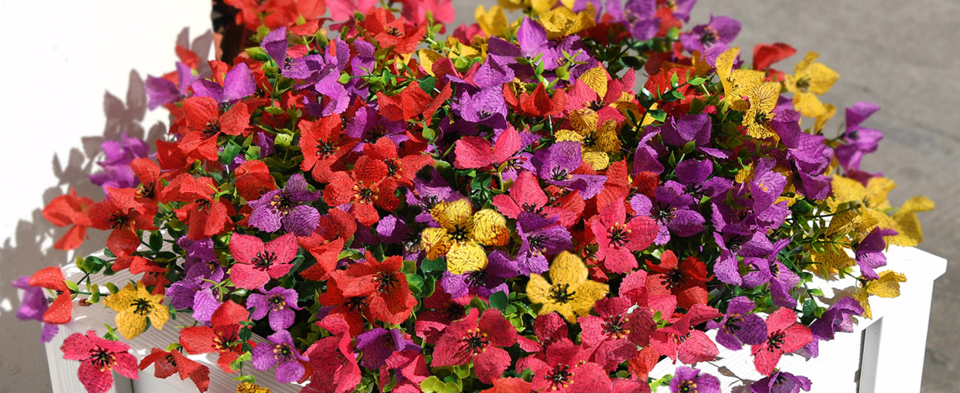 12 Bundles Artificial Outdoor Flowers, UV Resistant Silk Faux Plants for Garden Porch Decor detail 9