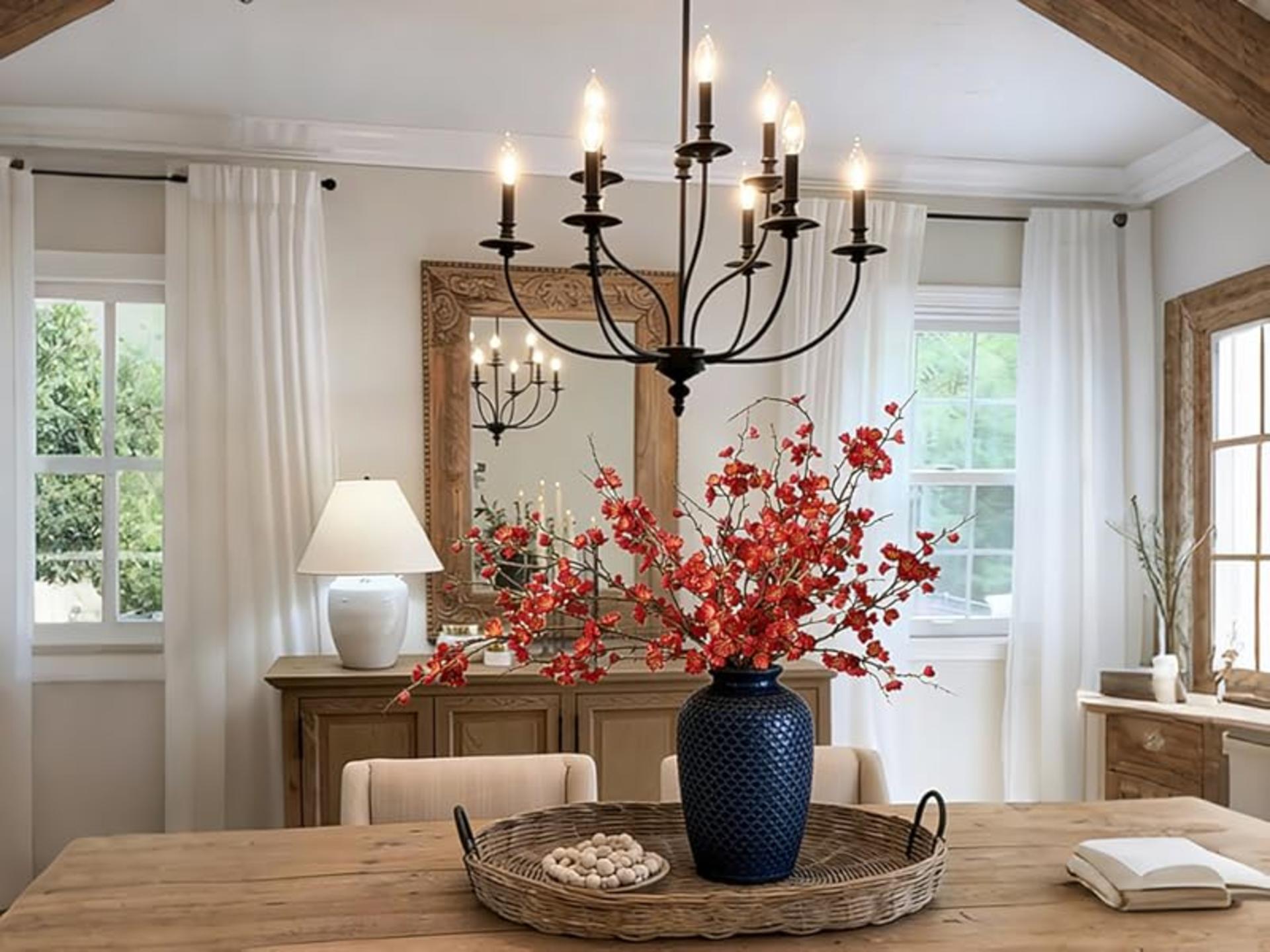 6 PCS Artificial Cherry Blossom Branches, 34.45" Silk Faux Flowers for Home Wedding Decor detail 10