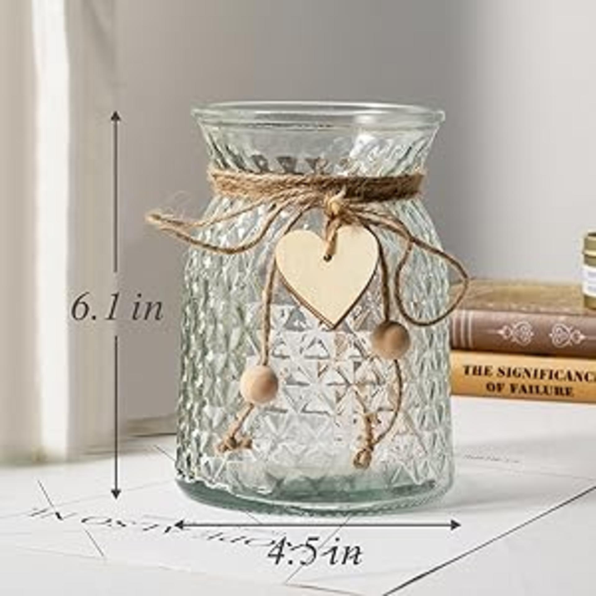 Artificial White Flower Arrangement with Glass Vase for Home Decor, Faux Silk Roses and Hydrangeas detail 11