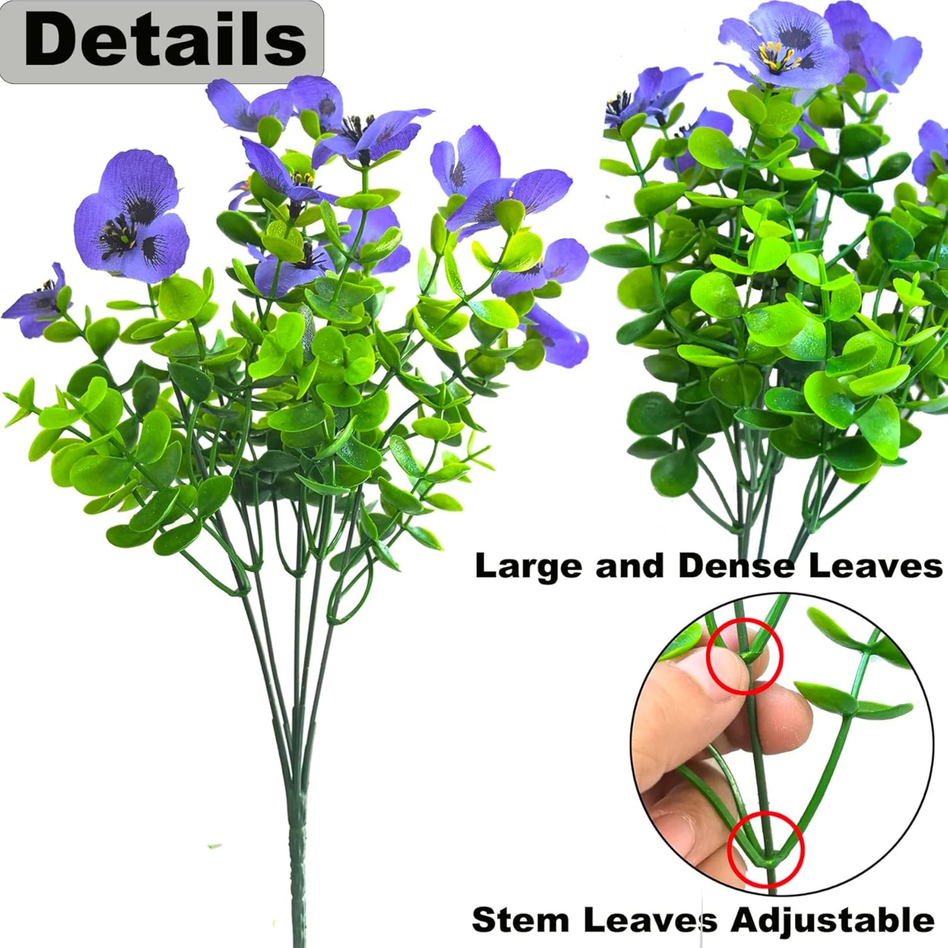 14 Pcs Artificial Pansies Outdoor Flowers UV Resistant Silk Faux Plants for Porch Garden Decor - 4