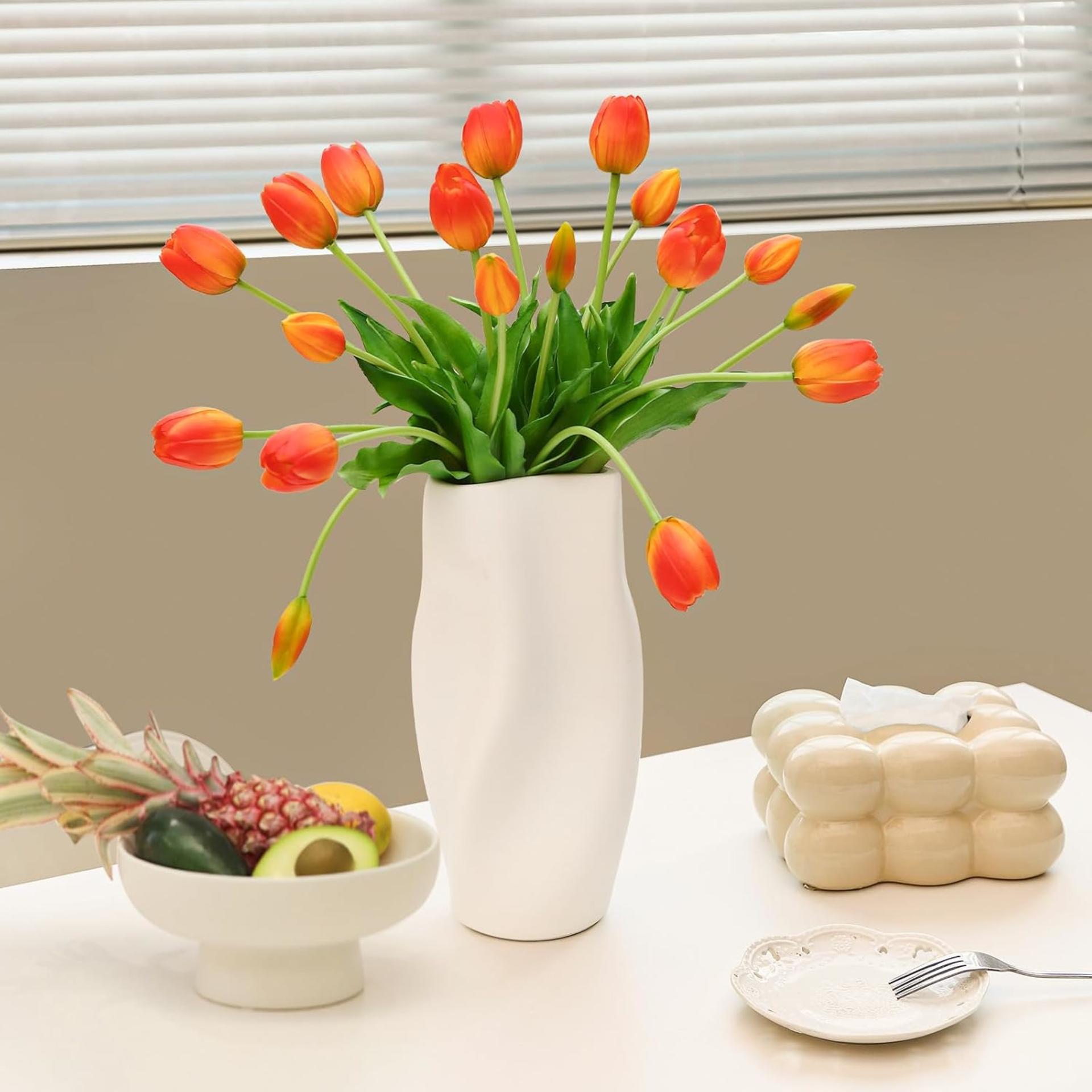 20pcs Real Touch Artificial Tulips - Lifelike Faux Latex Flower Bouquets for Home Wedding Decor - 6