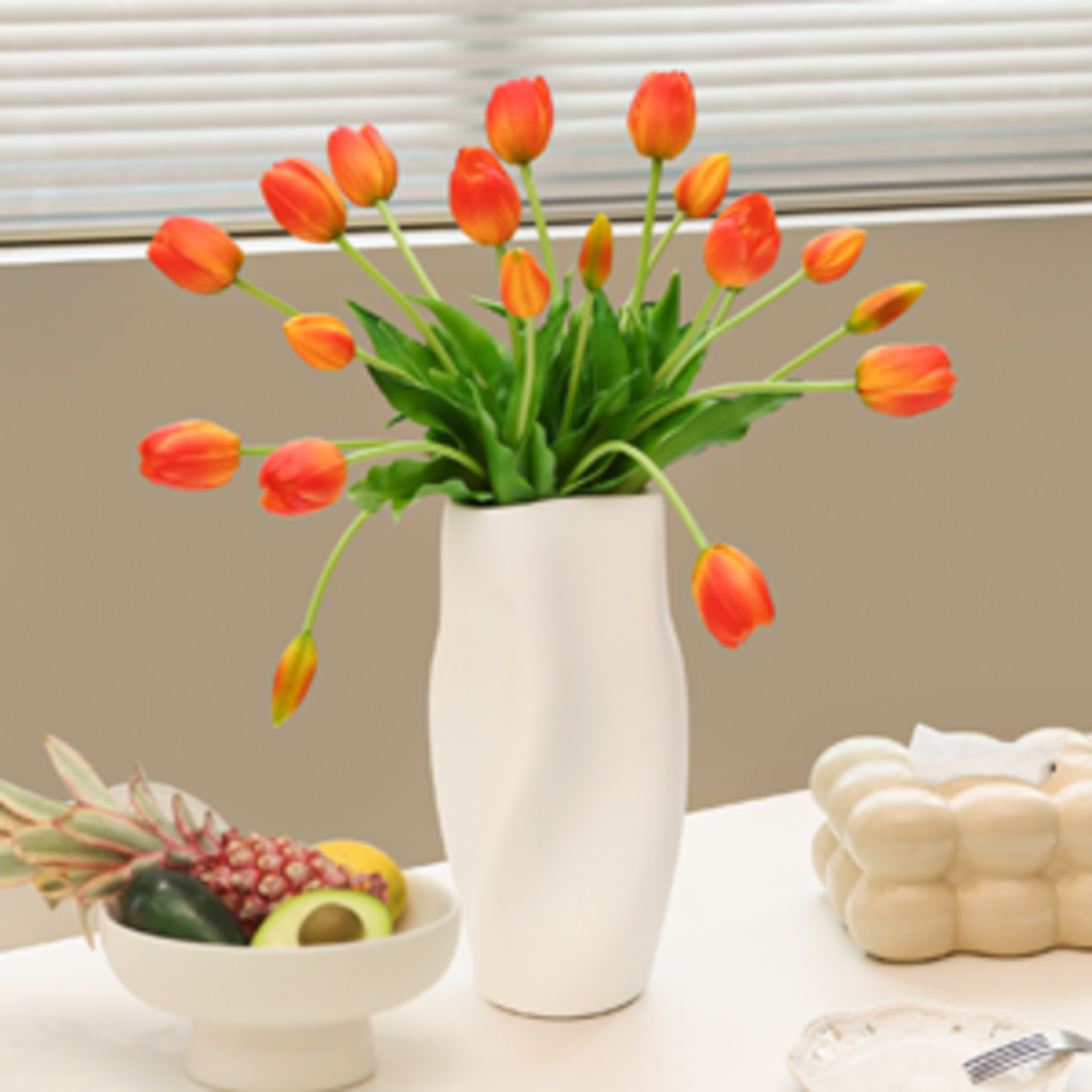 20pcs Real Touch Artificial Tulips - Lifelike Faux Latex Flower Bouquets for Home Wedding Decor detail 7