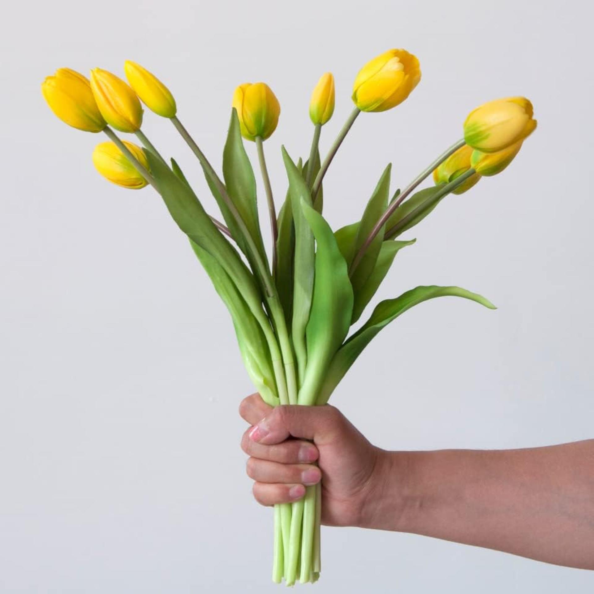 10PCS 16" Real Touch Artificial Tulips - Premium Soft PVC Fake Flowers for Home Wedding Decor